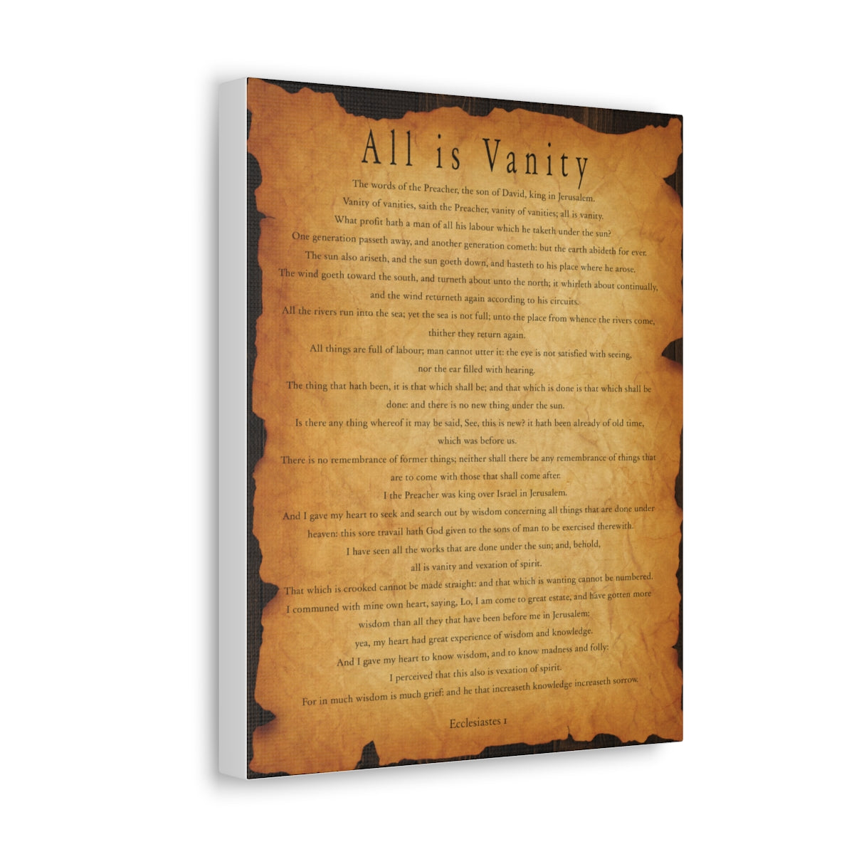 Scripture Walls Ecclesiastes 1 Chapter Gold Brown Bible Verse Canvas Christian Wall Art Ready to Hang Unframed-Express Your Love Gifts