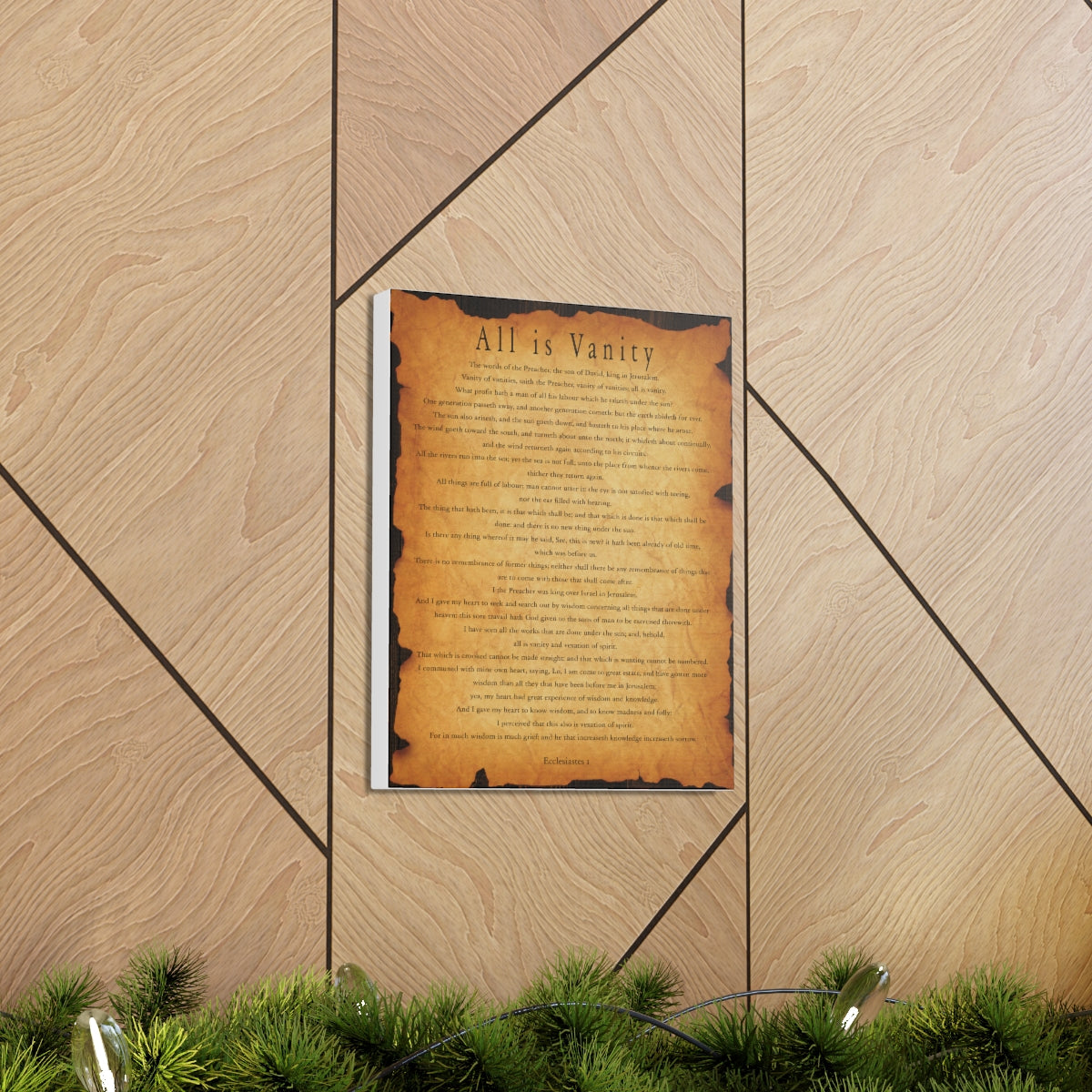 Scripture Walls Ecclesiastes 1 Chapter Gold Brown Bible Verse Canvas Christian Wall Art Ready to Hang Unframed-Express Your Love Gifts