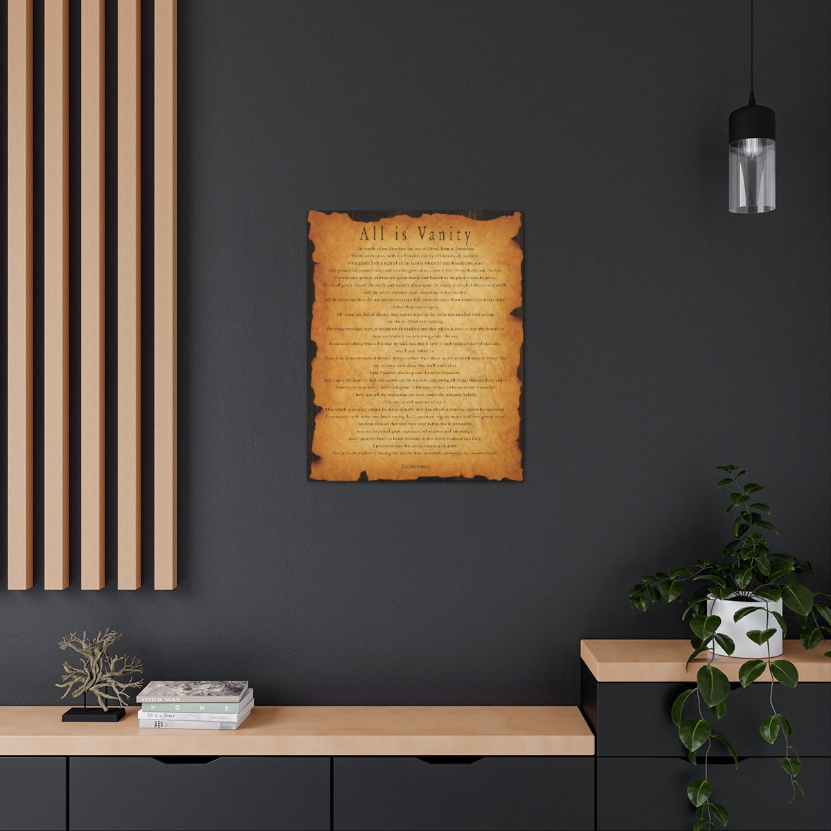 Scripture Walls Ecclesiastes 1 Chapter Gold Brown Bible Verse Canvas Christian Wall Art Ready to Hang Unframed-Express Your Love Gifts