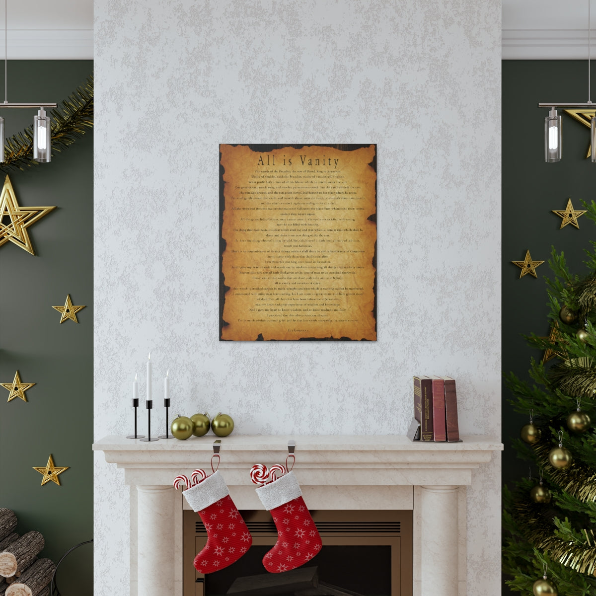 Scripture Walls Ecclesiastes 1 Chapter Gold Brown Bible Verse Canvas Christian Wall Art Ready to Hang Unframed-Express Your Love Gifts