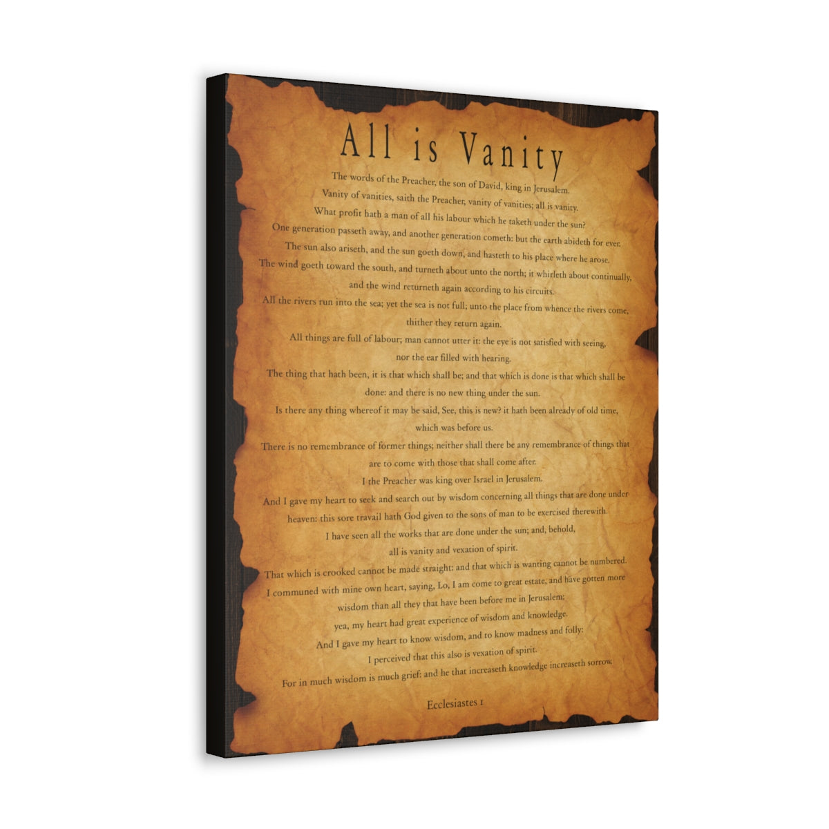 Scripture Walls Ecclesiastes 1 Chapter Gold Brown Bible Verse Canvas Christian Wall Art Ready to Hang Unframed-Express Your Love Gifts