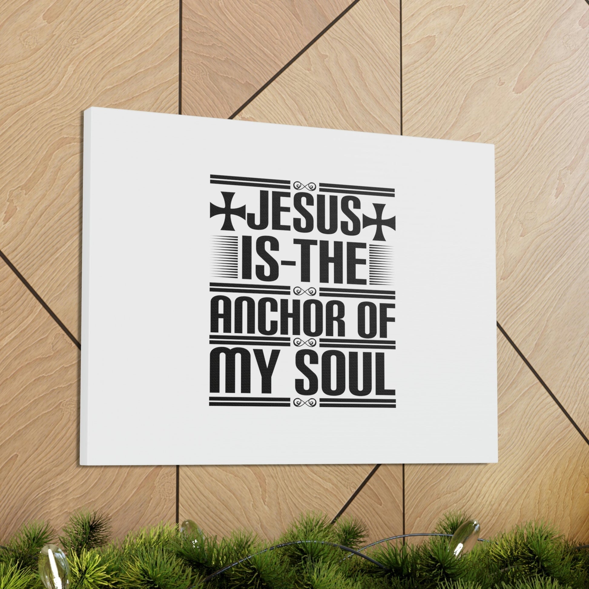 Anchor Of My Soul Hebrews 6:19 Cross White Christian Wall Art Bible Verse Print Ready to Hang Unframed-Express Your Love Gifts