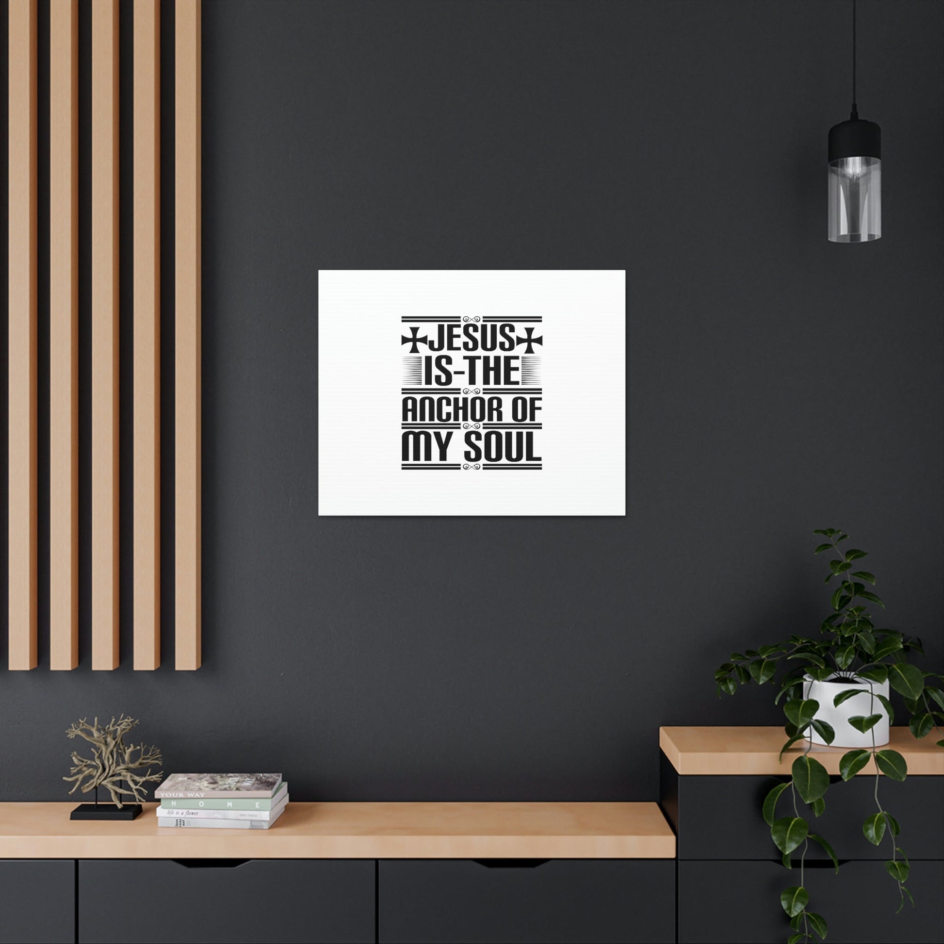 Anchor Of My Soul Hebrews 6:19 Cross White Christian Wall Art Bible Verse Print Ready to Hang Unframed-Express Your Love Gifts