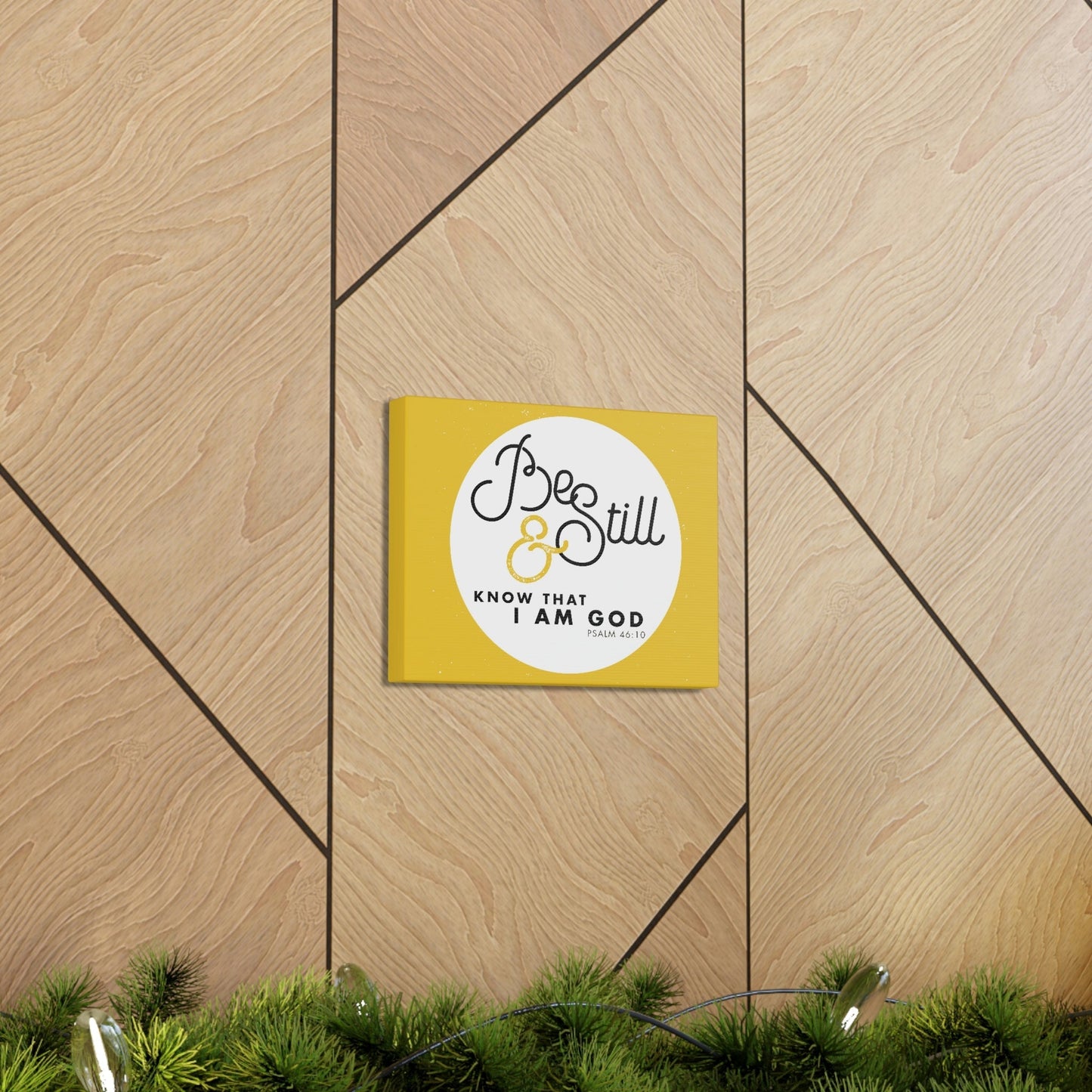 Be Still And Know Psalm 46:10 Yellow Christian Wall Art Bible Verse Print Ready To Hang Unframed-Express Your Love Gifts