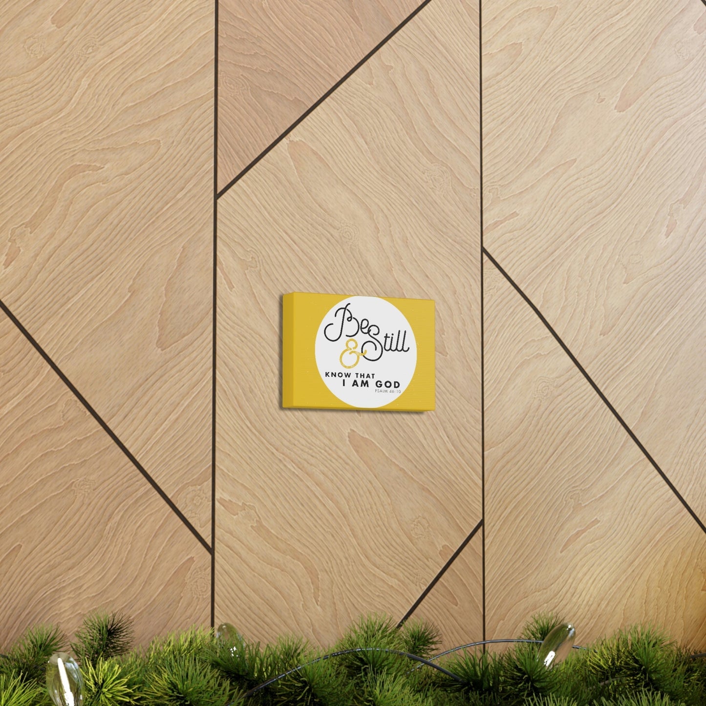 Be Still And Know Psalm 46:10 Yellow Christian Wall Art Bible Verse Print Ready To Hang Unframed-Express Your Love Gifts