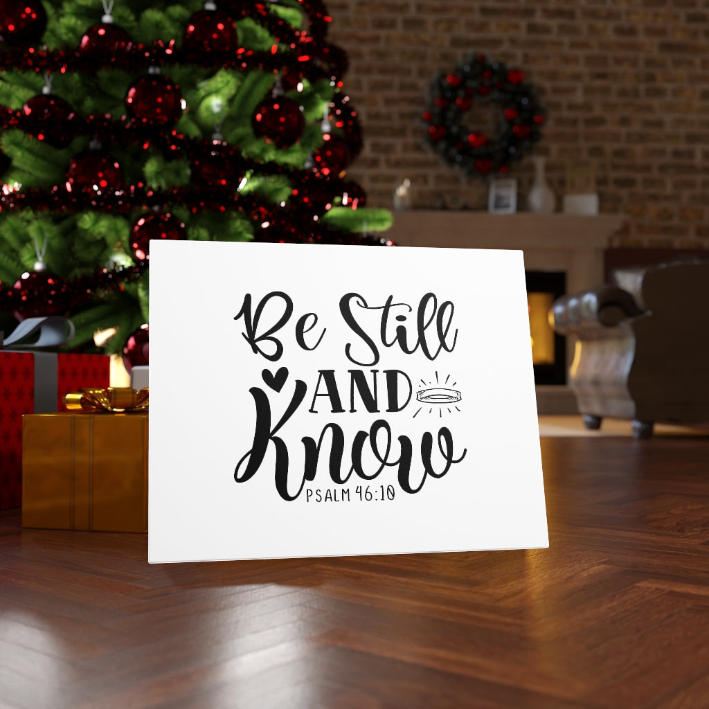 Be Still and Know Psalm 46:18 Bible Verse Canvas Christian Wall Art Ready to Hang Unframed-Express Your Love Gifts