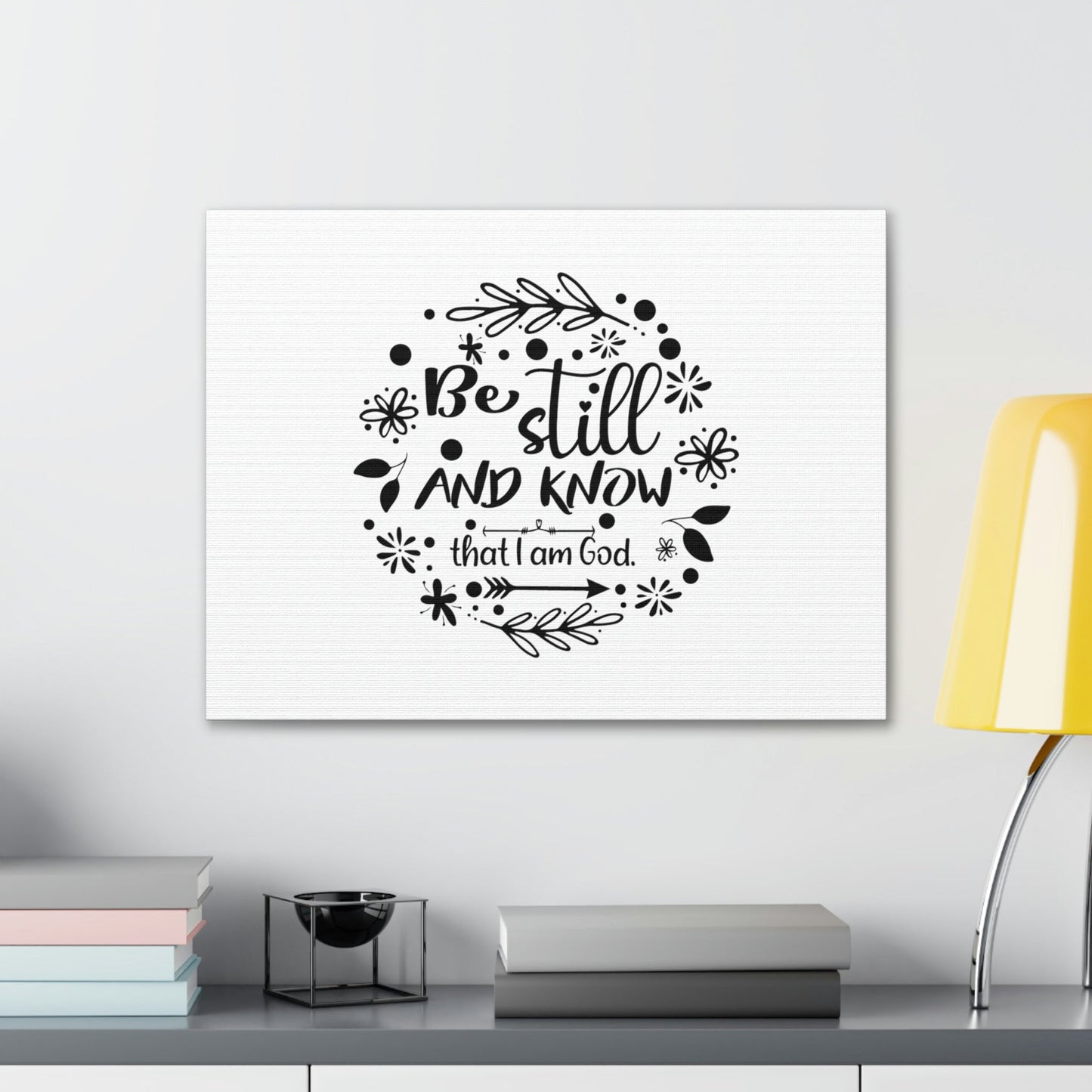 Be Still And Know That I Am God Psalm 46:10 Circle Christian Wall Art Bible Verse Print Ready to Hang Unframed-Express Your Love Gifts