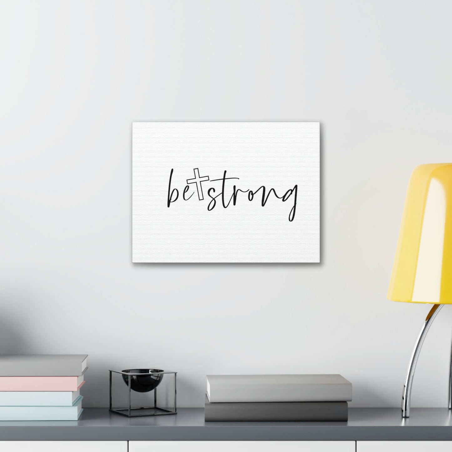 Be Strong Deuteronomy 31:6 White Cross Christian Wall Art Bible Verse Print Ready to Hang Unframed-Express Your Love Gifts