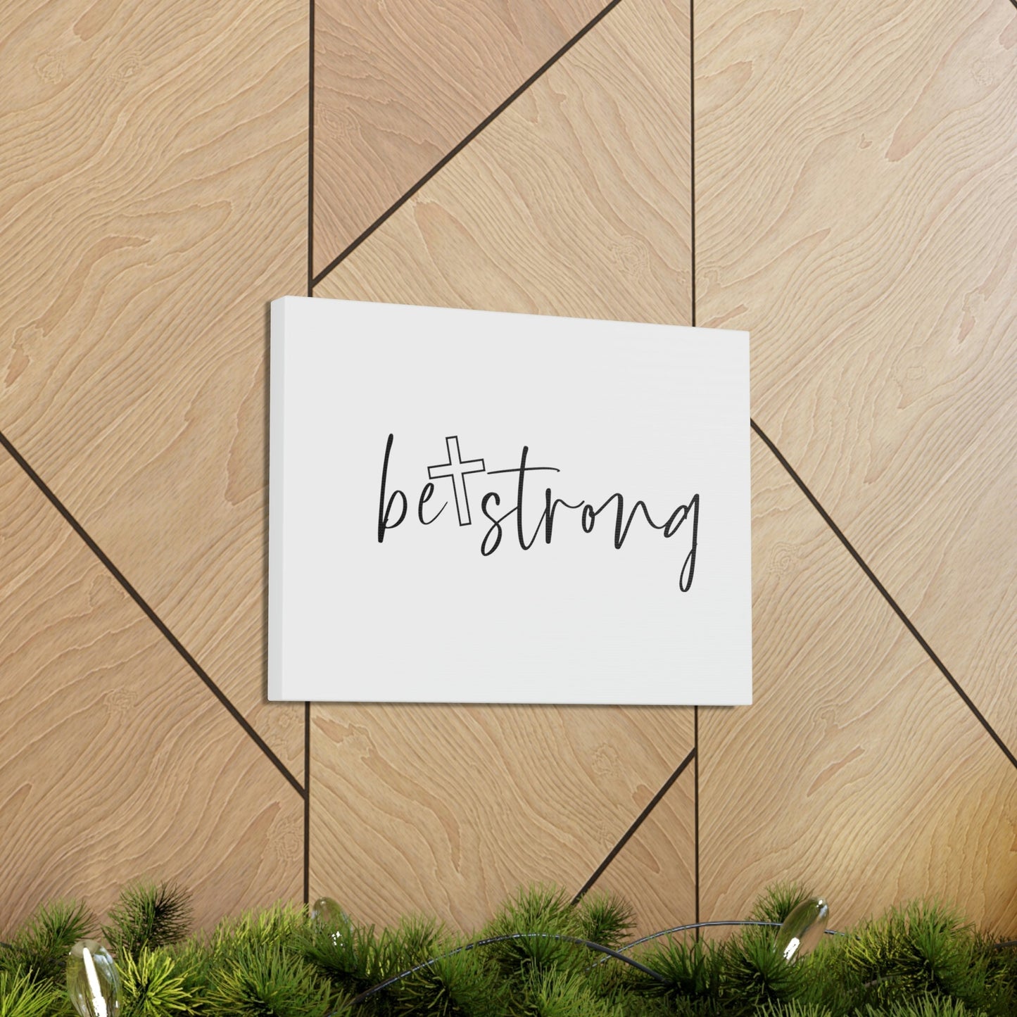 Be Strong Deuteronomy 31:6 White Cross Christian Wall Art Bible Verse Print Ready to Hang Unframed-Express Your Love Gifts