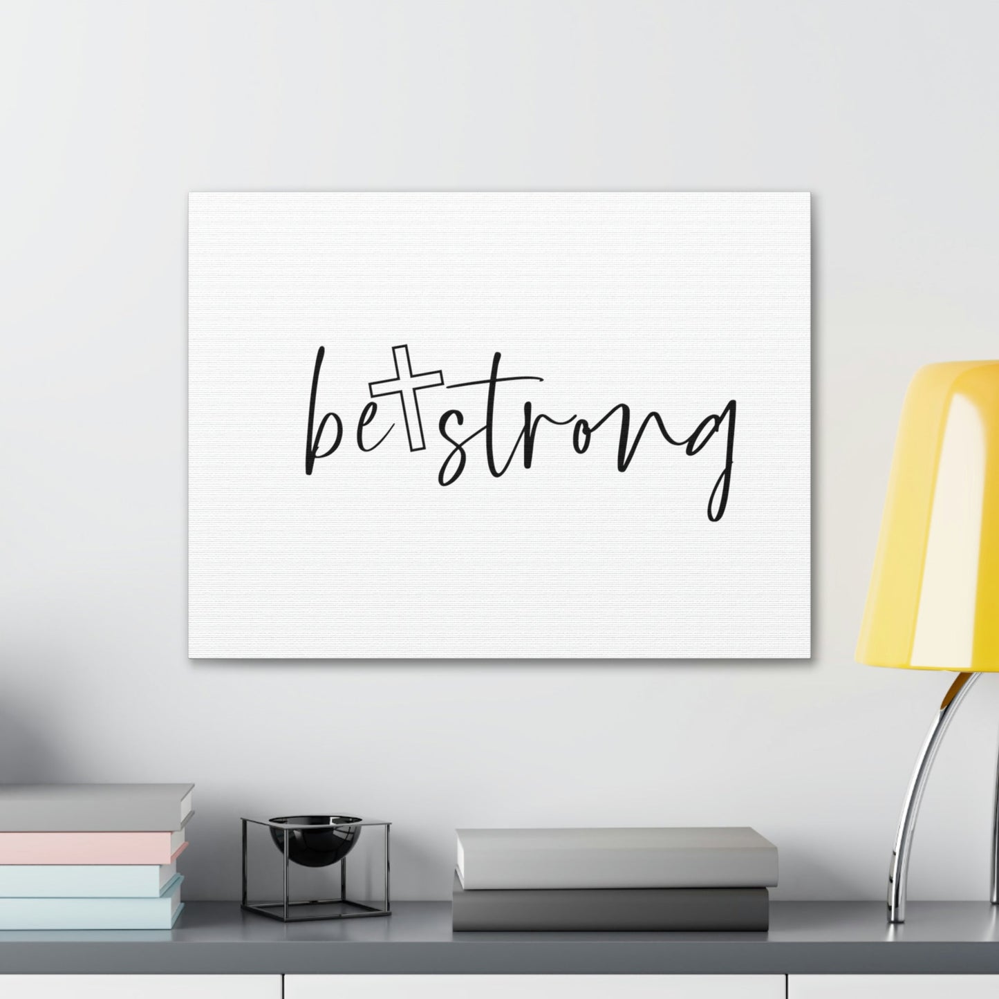 Be Strong Deuteronomy 31:6 White Cross Christian Wall Art Bible Verse Print Ready to Hang Unframed-Express Your Love Gifts