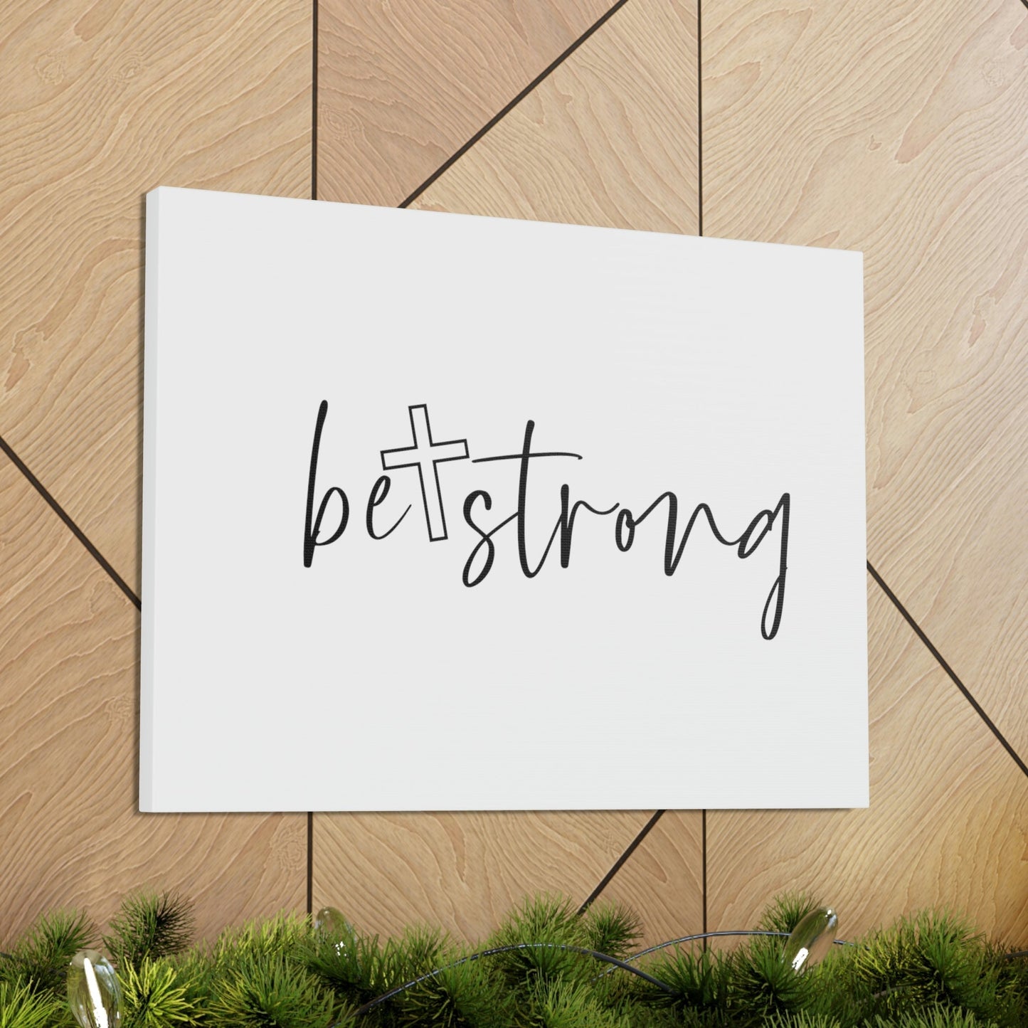 Be Strong Deuteronomy 31:6 White Cross Christian Wall Art Bible Verse Print Ready to Hang Unframed-Express Your Love Gifts
