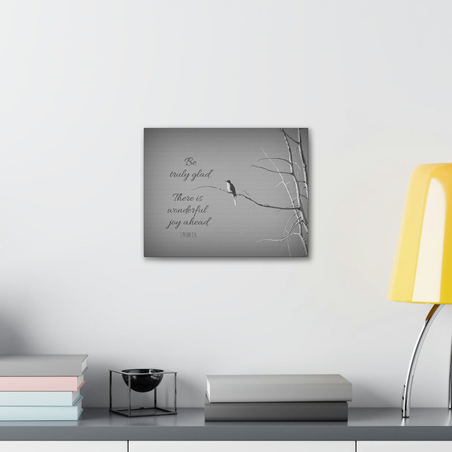Scripture Walls Be Truly Glad 1 Peter 1:6 Bible Verse Canvas Christian Wall Art Bible Verse Print Ready To Hang Unframed-Express Your Love Gifts