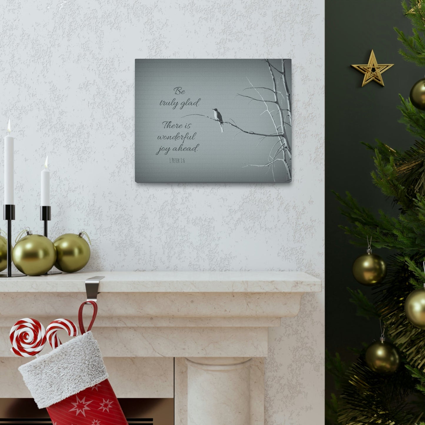 Scripture Walls Be Truly Glad 1 Peter 1:6 Bible Verse Canvas Christian Wall Art Bible Verse Print Ready To Hang Unframed-Express Your Love Gifts