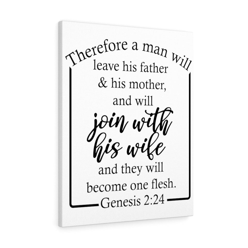 Become One Flesh Genesis 2:24 Bible Verse Canvas Christian Wall Art Ready to Hang Unframed-Express Your Love Gifts