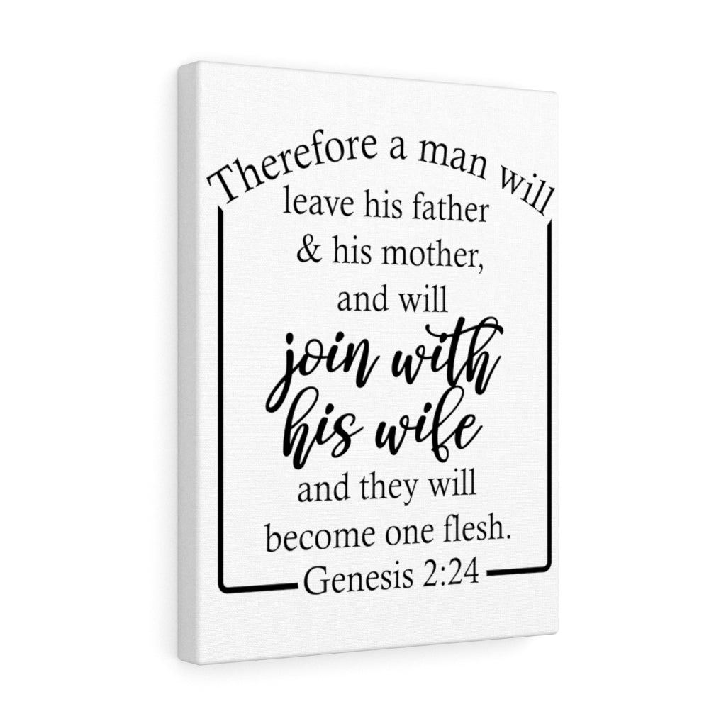 Scripture Walls Become One Flesh Genesis 2:24 Bible Verse Canvas Christian Wall Art Ready to Hang Unframed-Express Your Love Gifts
