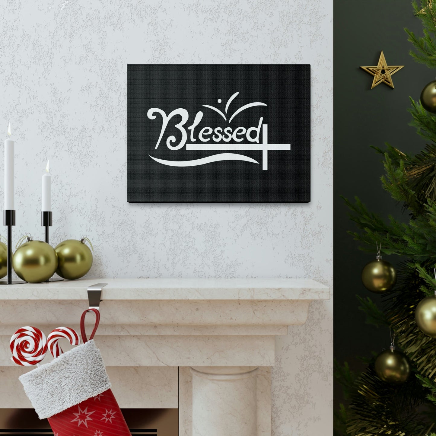 Blessed Jeremiah 17:7 White Cross Black Christian Wall Art Bible Verse Print Ready to Hang Unframed-Express Your Love Gifts