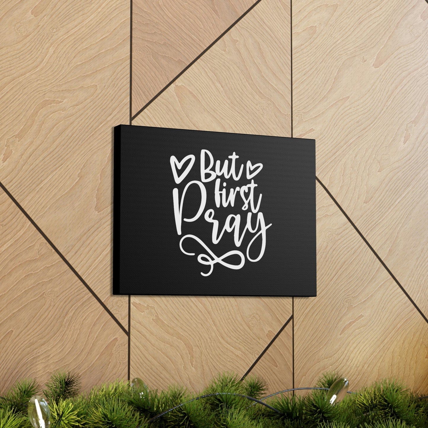 But First Pray Luke 18:1 Two Hearts Christian Wall Art Bible Verse Print Ready to Hang Unframed-Express Your Love Gifts