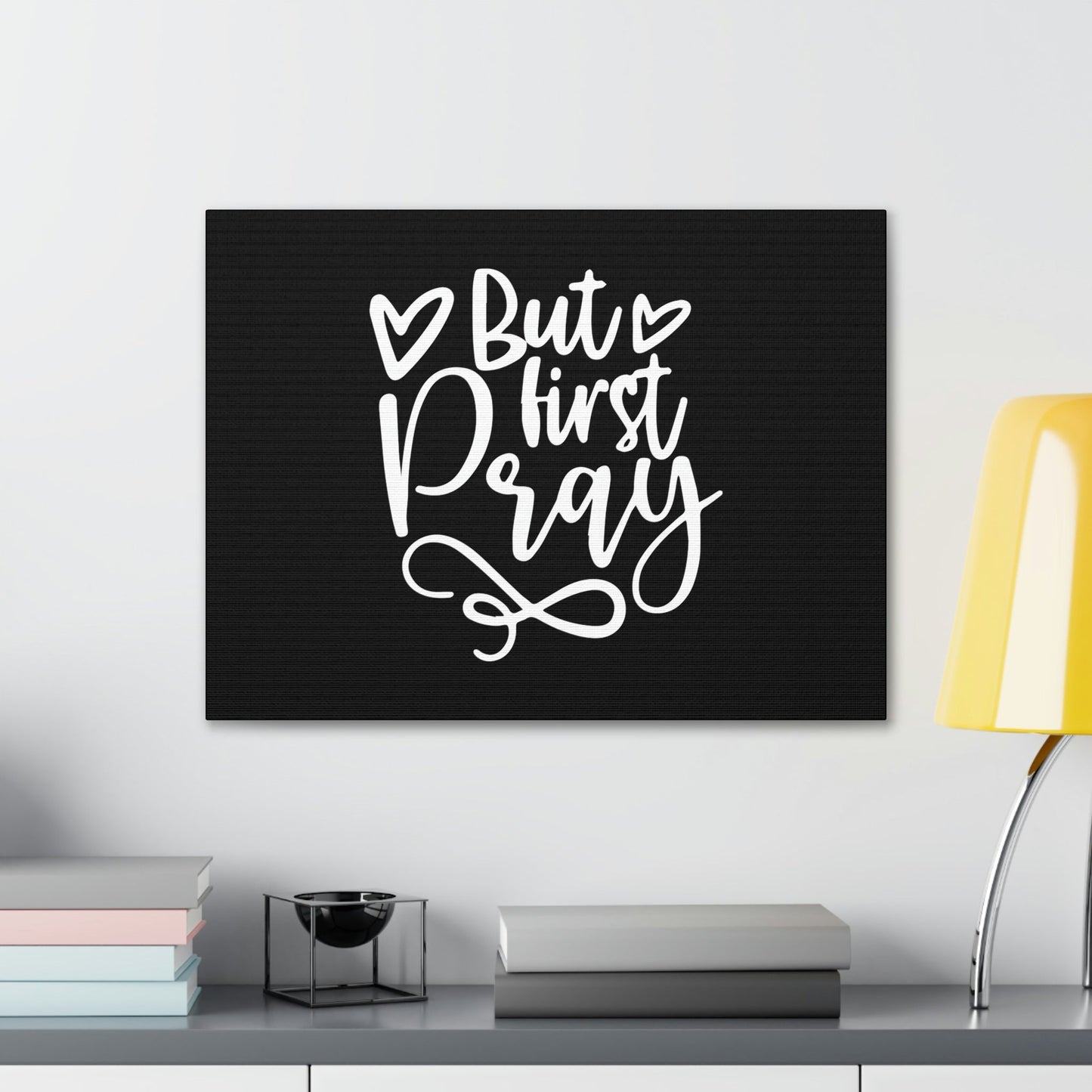 But First Pray Luke 18:1 Two Hearts Christian Wall Art Bible Verse Print Ready to Hang Unframed-Express Your Love Gifts