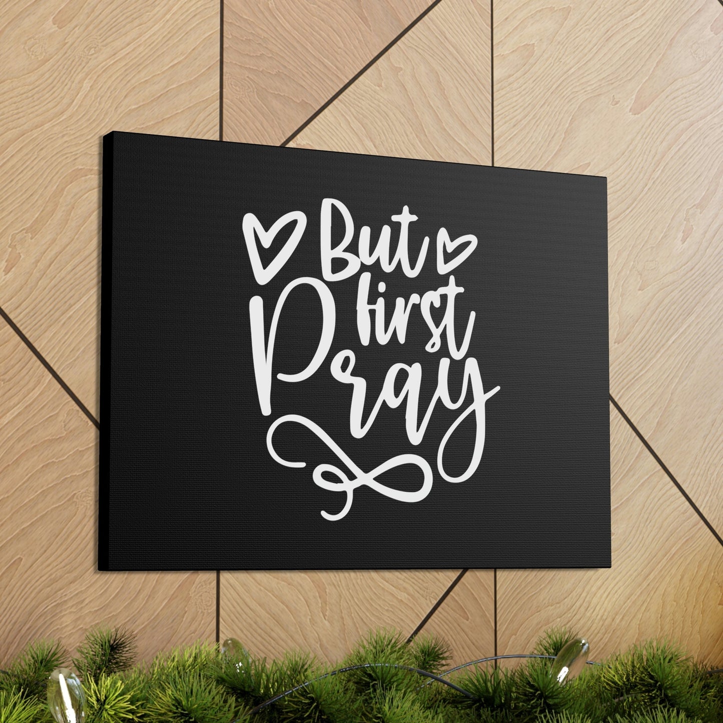 But First Pray Luke 18:1 Two Hearts Christian Wall Art Bible Verse Print Ready to Hang Unframed-Express Your Love Gifts