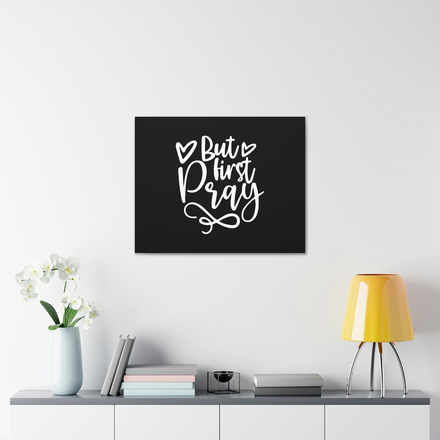 But First Pray Luke 18:1 Two Hearts Christian Wall Art Bible Verse Print Ready to Hang Unframed-Express Your Love Gifts