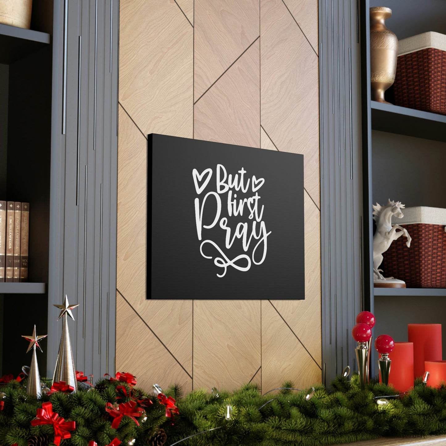 But First Pray Luke 18:1 Two Hearts Christian Wall Art Bible Verse Print Ready to Hang Unframed-Express Your Love Gifts