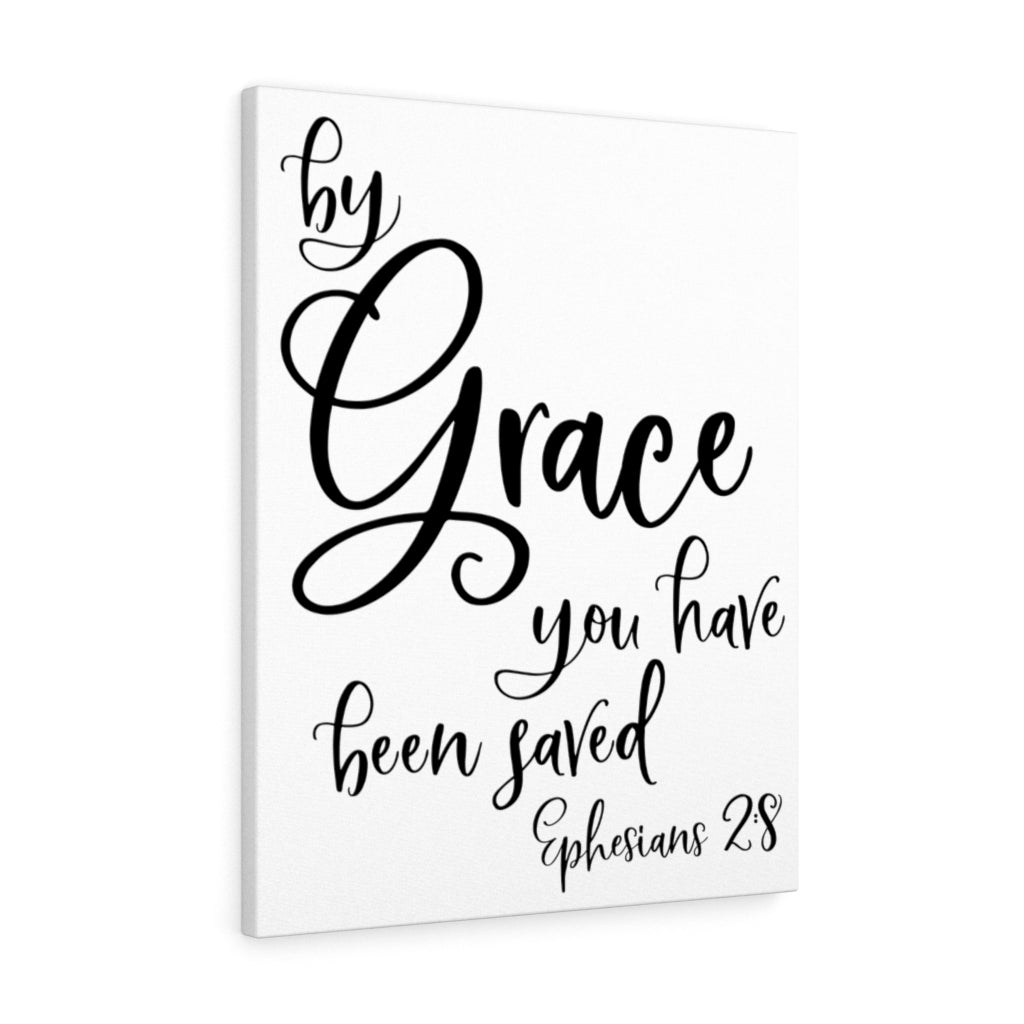 By Grace Ephesians 2:8 Bible Verse Canvas Christian Wall Art Ready to Hang Unframed-Express Your Love Gifts