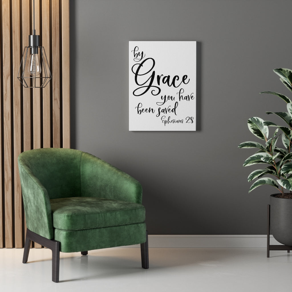Scripture Walls By Grace Ephesians 2:8 Bible Verse Canvas Christian Wall Art Ready to Hang Unframed-Express Your Love Gifts