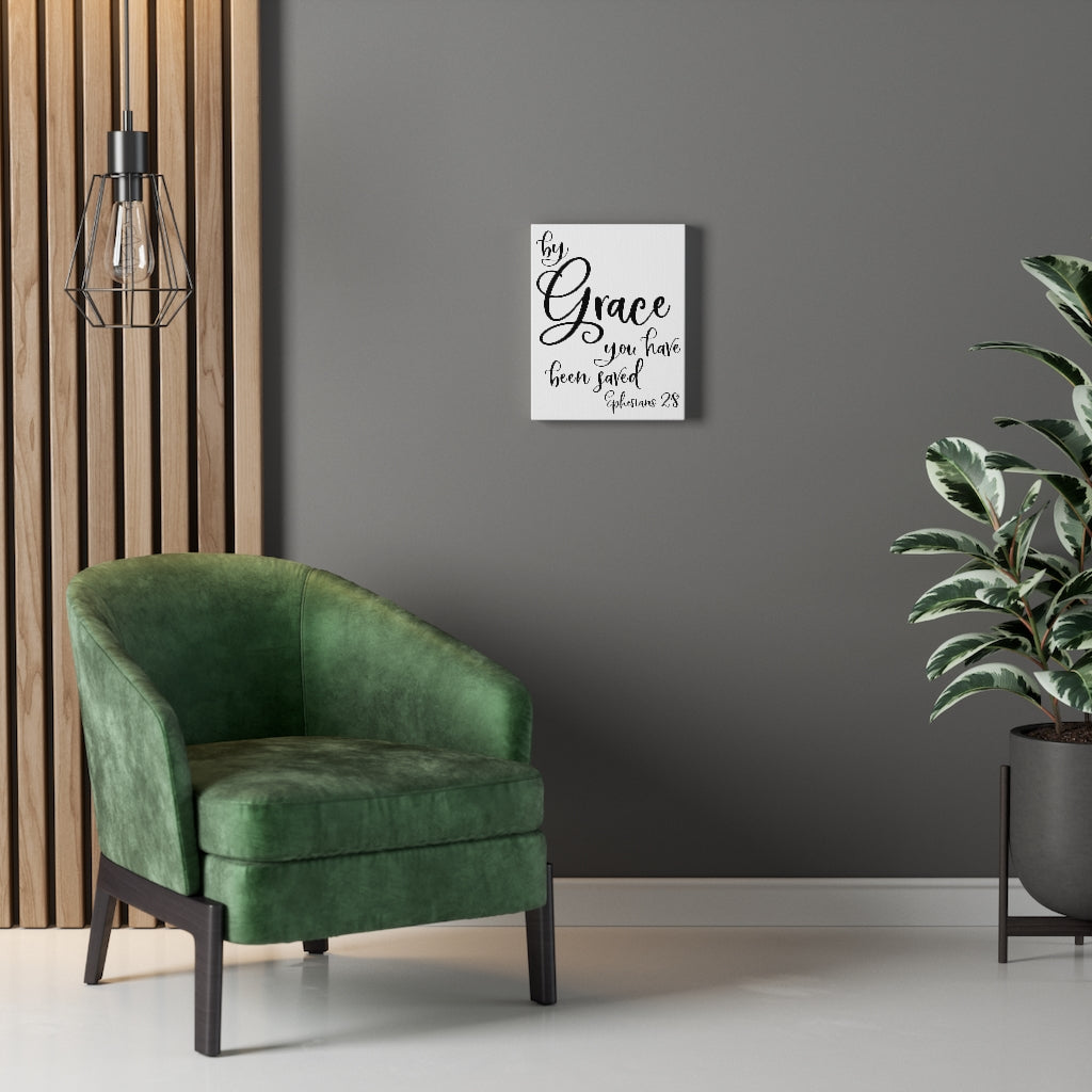 Scripture Walls By Grace Ephesians 2:8 Bible Verse Canvas Christian Wall Art Ready to Hang Unframed-Express Your Love Gifts