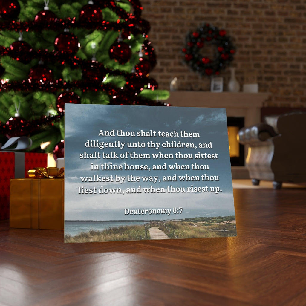 By The Way Deuteronomy 6:7 Bible Verse Canvas Christian Wall Art Ready to Hang Unframed-Express Your Love Gifts