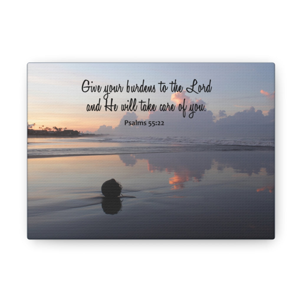 CAre Of You Psalms 55:22 Bible Verse Canvas Christian Wall Art Ready to Hang Unframed-Express Your Love Gifts