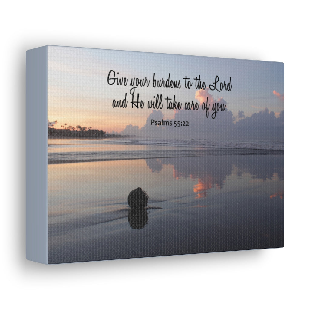 CAre Of You Psalms 55:22 Bible Verse Canvas Christian Wall Art Ready to Hang Unframed-Express Your Love Gifts