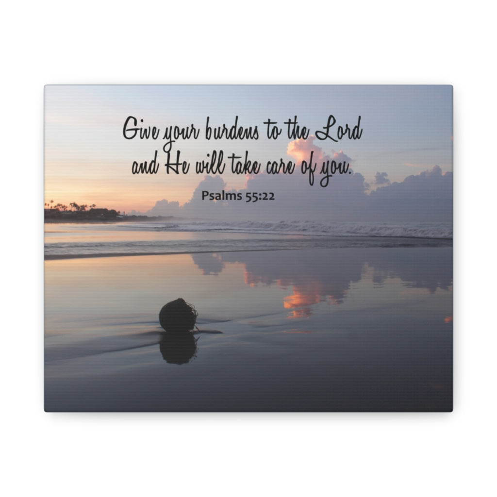 CAre Of You Psalms 55:22 Bible Verse Canvas Christian Wall Art Ready to Hang Unframed-Express Your Love Gifts