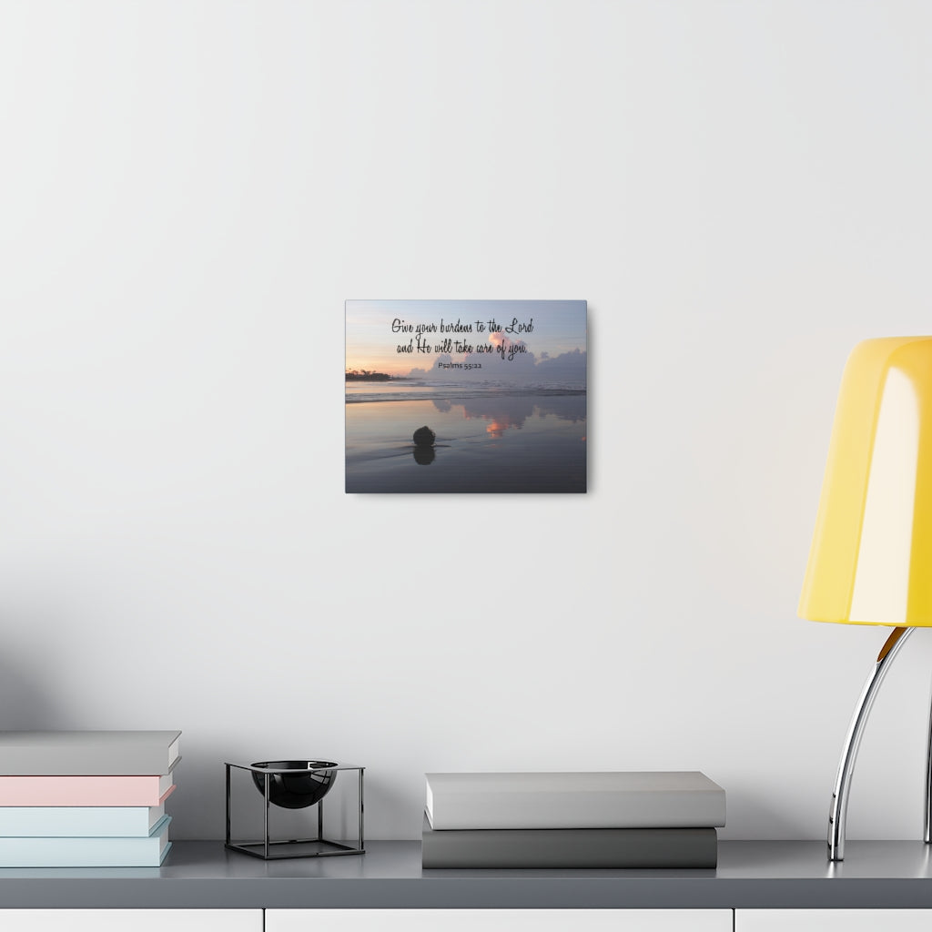 CAre Of You Psalms 55:22 Bible Verse Canvas Christian Wall Art Ready to Hang Unframed-Express Your Love Gifts