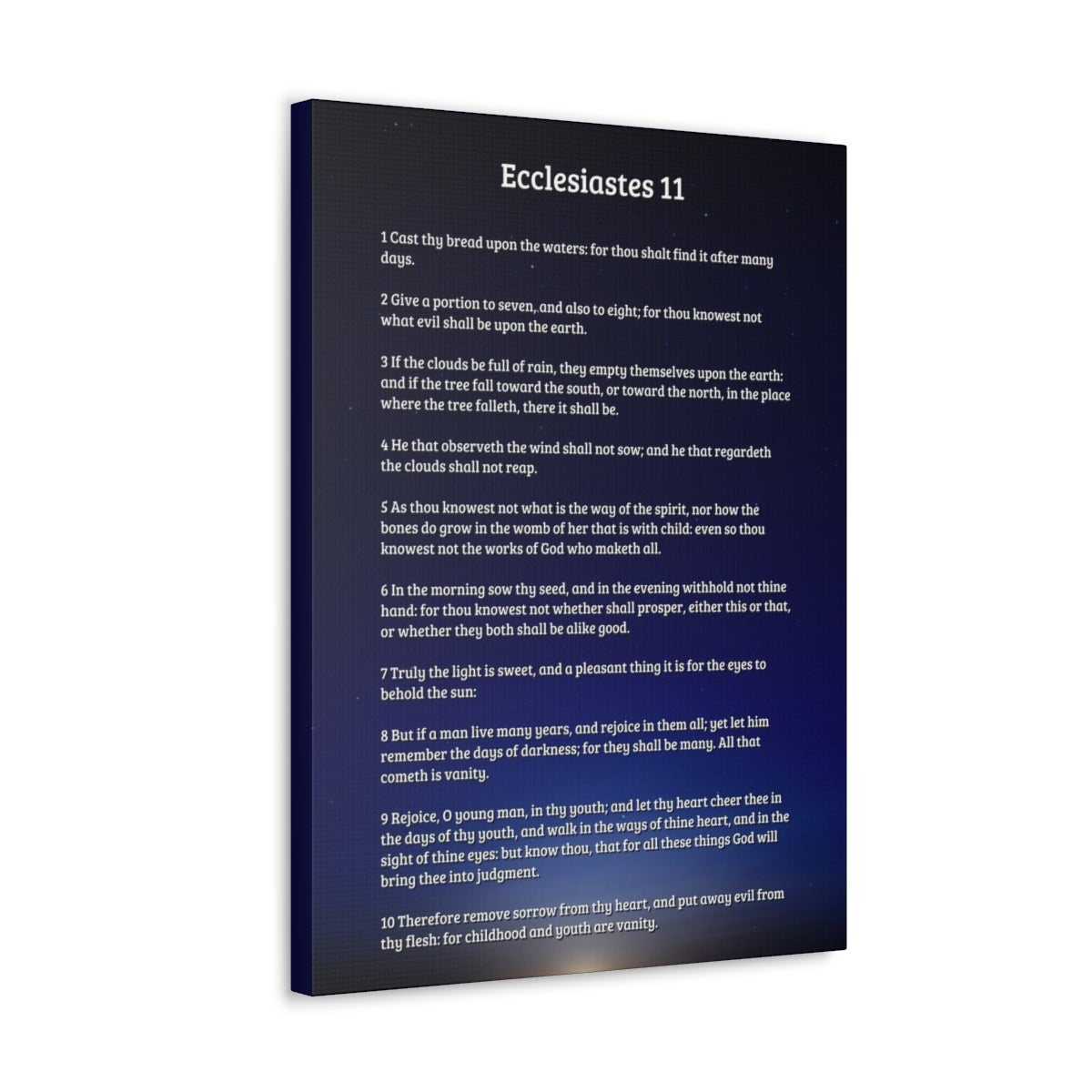 Scripture Walls Ecclesiastes 11 Chapter Sky Charity Bible Canvas Christian Wall Art Ready to Hang Unframed-Express Your Love Gifts