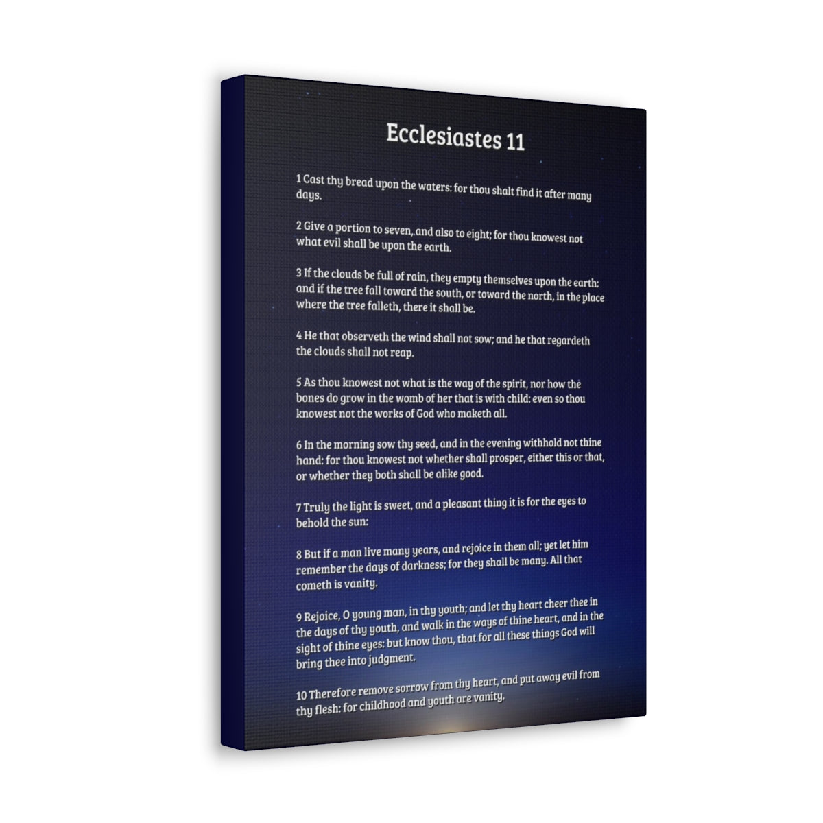 Scripture Walls Ecclesiastes 11 Chapter Sky Charity Bible Canvas Christian Wall Art Ready to Hang Unframed-Express Your Love Gifts