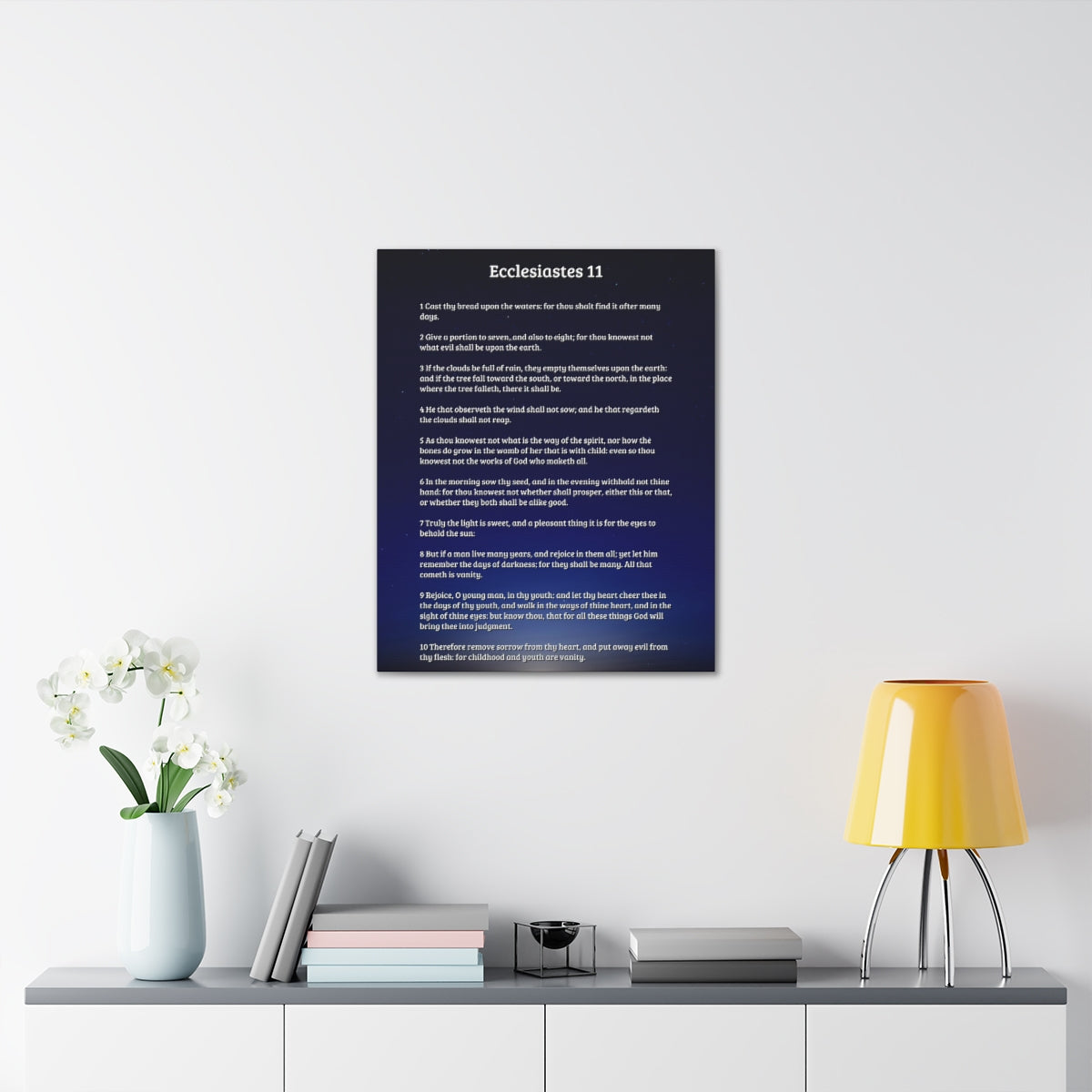 Scripture Walls Ecclesiastes 11 Chapter Sky Charity Bible Canvas Christian Wall Art Ready to Hang Unframed-Express Your Love Gifts
