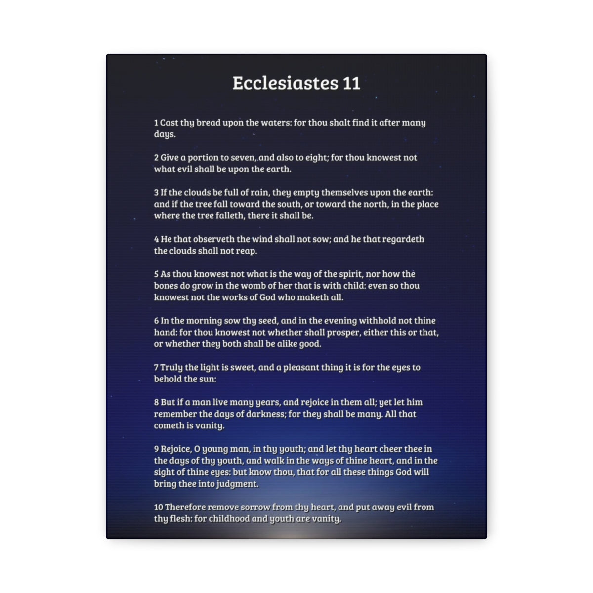 Scripture Walls Ecclesiastes 11 Chapter Sky Charity Bible Canvas Christian Wall Art Ready to Hang Unframed-Express Your Love Gifts