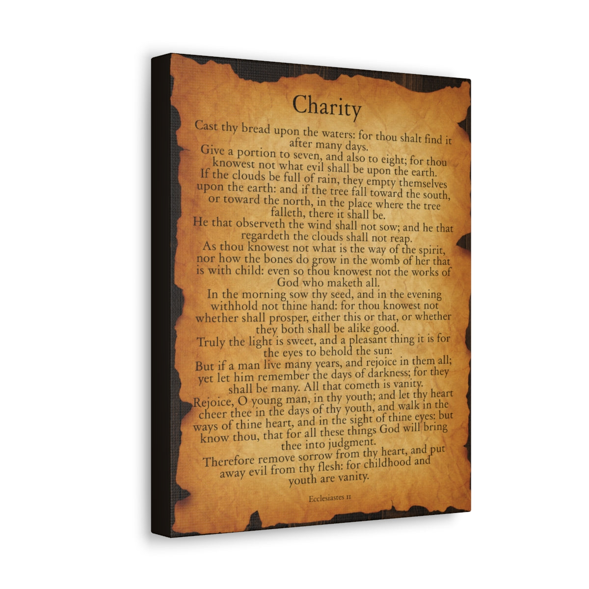 Scripture Walls Ecclesiastes 11 Chapter Gold Brown Bible Verse Canvas Christian Wall Art Ready to Hang Unframed-Express Your Love Gifts