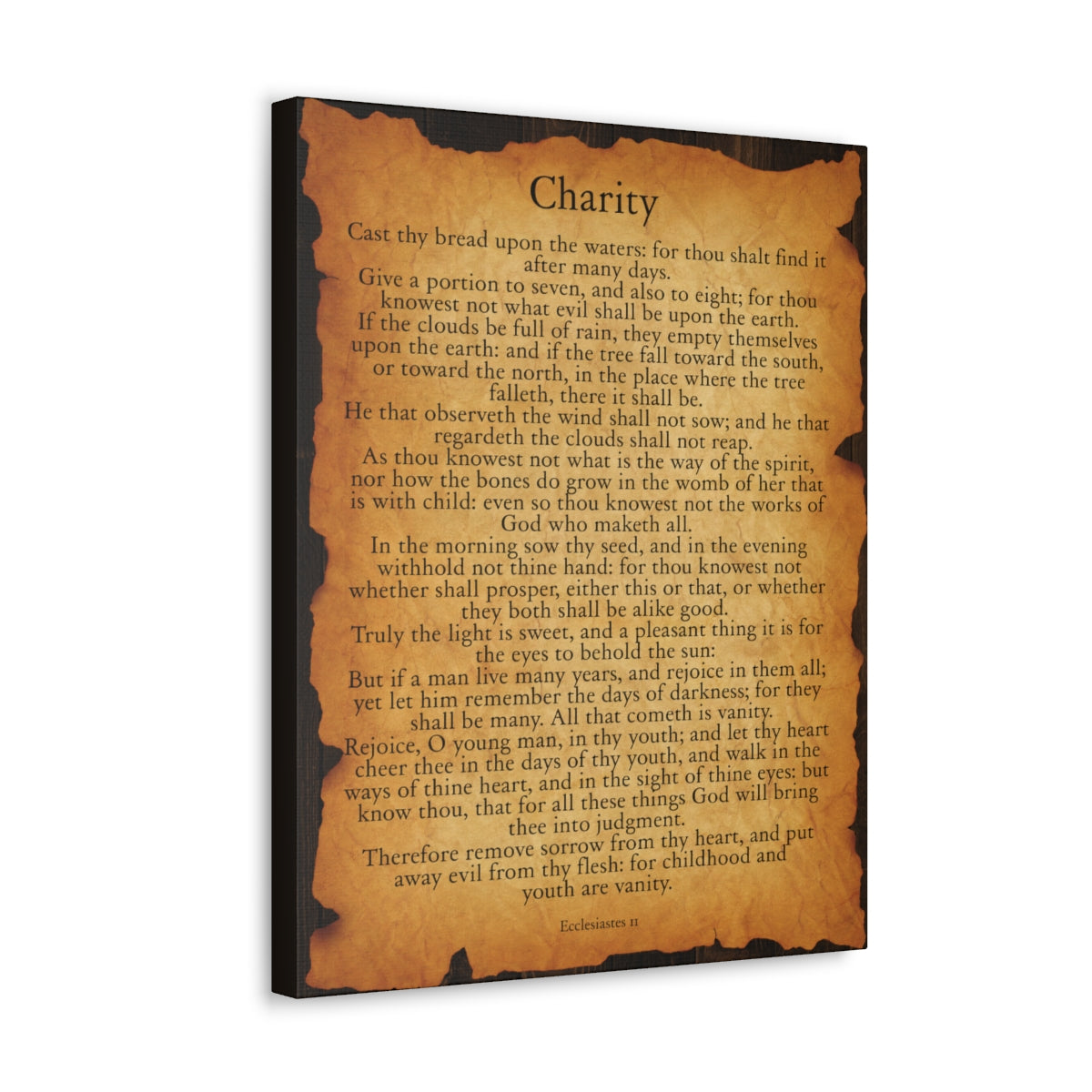 Scripture Walls Ecclesiastes 11 Chapter Gold Brown Bible Verse Canvas Christian Wall Art Ready to Hang Unframed-Express Your Love Gifts