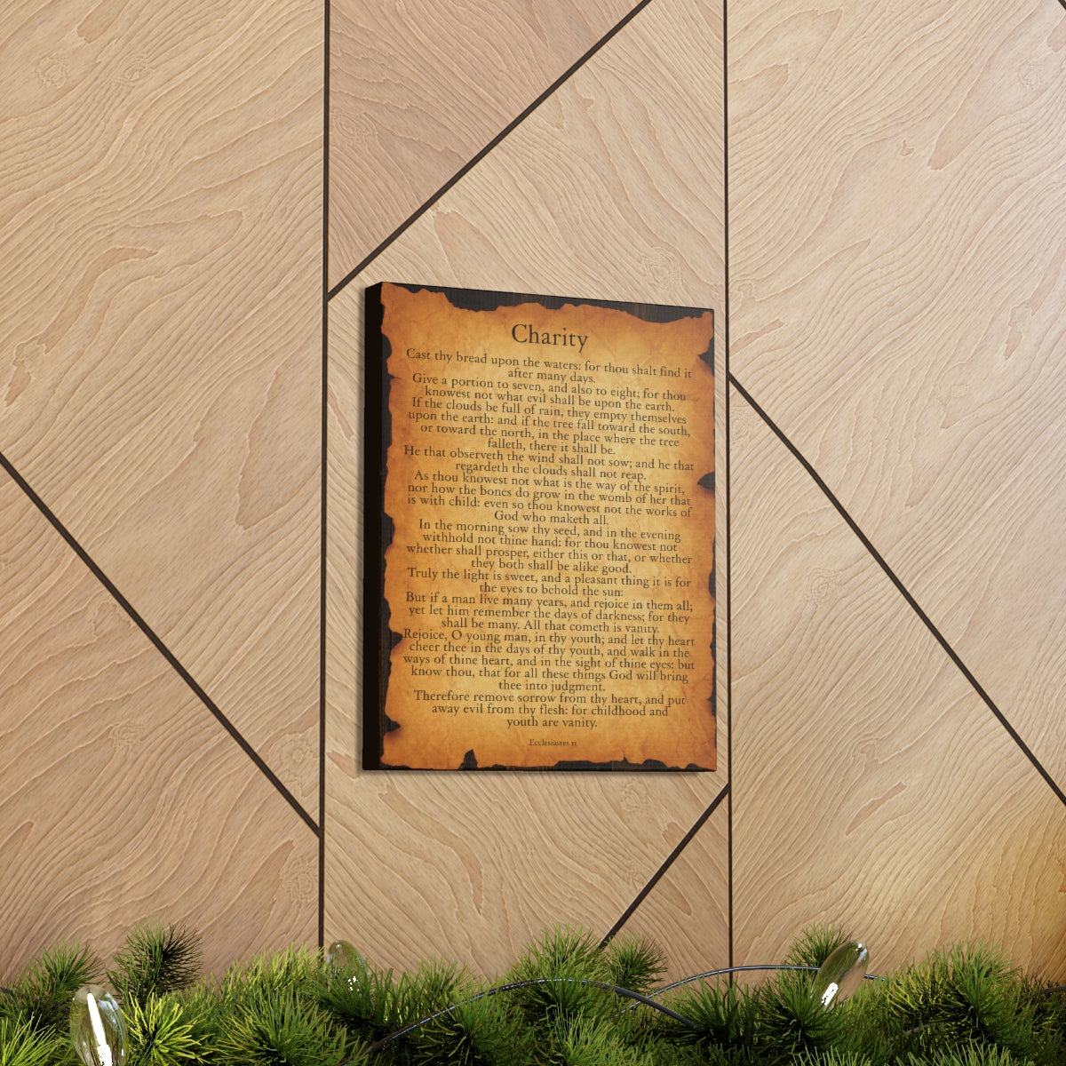 Scripture Walls Ecclesiastes 11 Chapter Gold Brown Bible Verse Canvas Christian Wall Art Ready to Hang Unframed-Express Your Love Gifts
