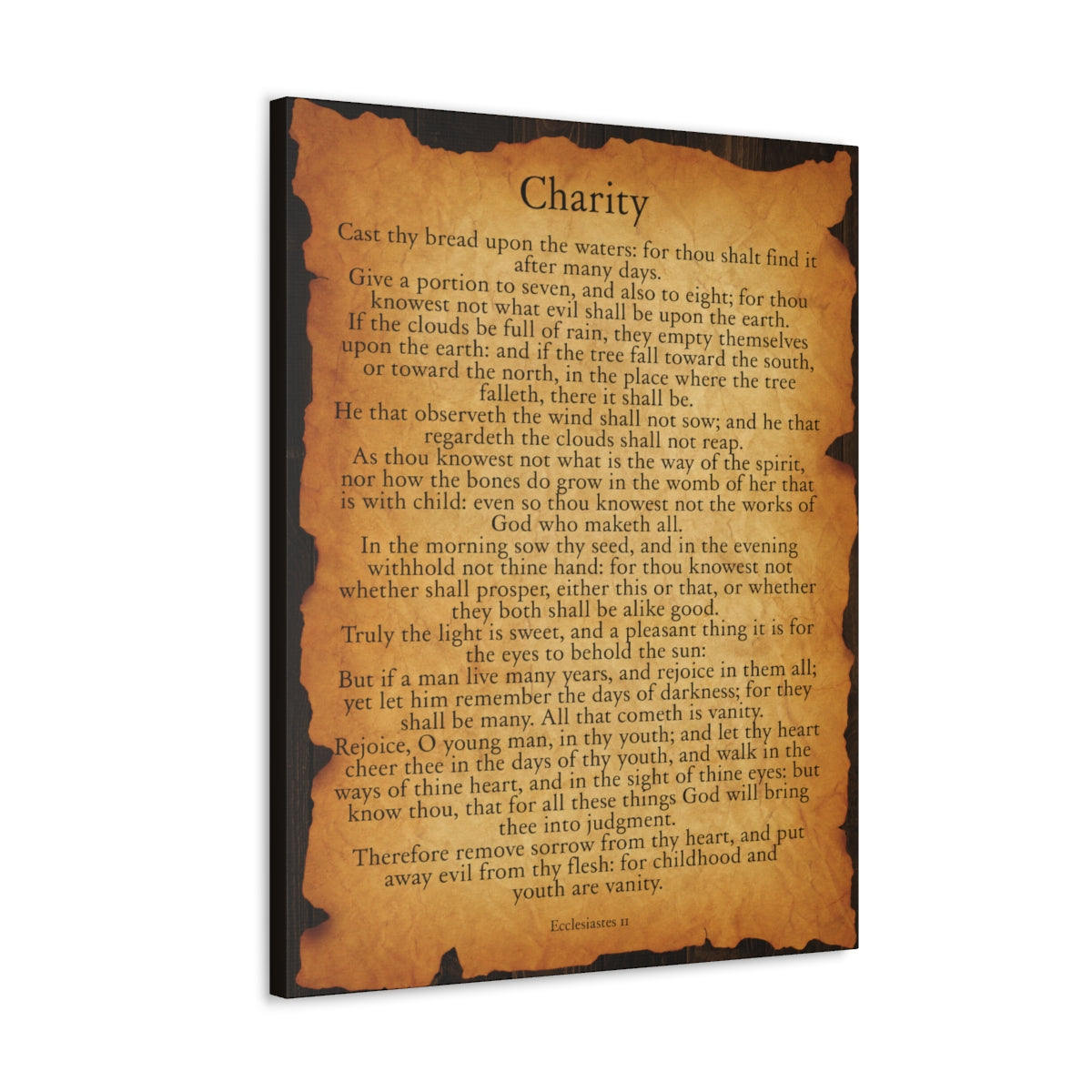 Scripture Walls Ecclesiastes 11 Chapter Gold Brown Bible Verse Canvas Christian Wall Art Ready to Hang Unframed-Express Your Love Gifts