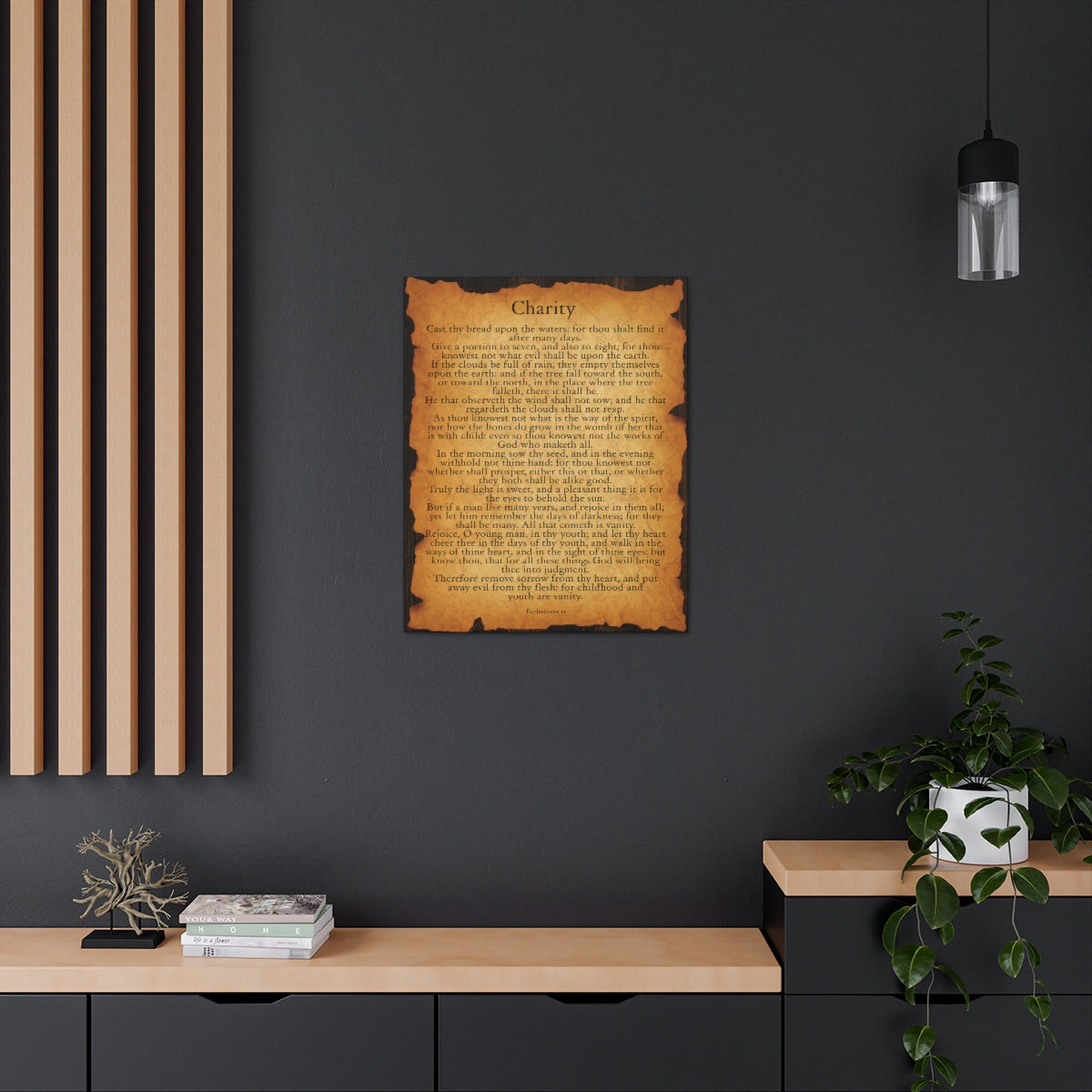 Scripture Walls Ecclesiastes 11 Chapter Gold Brown Bible Verse Canvas Christian Wall Art Ready to Hang Unframed-Express Your Love Gifts