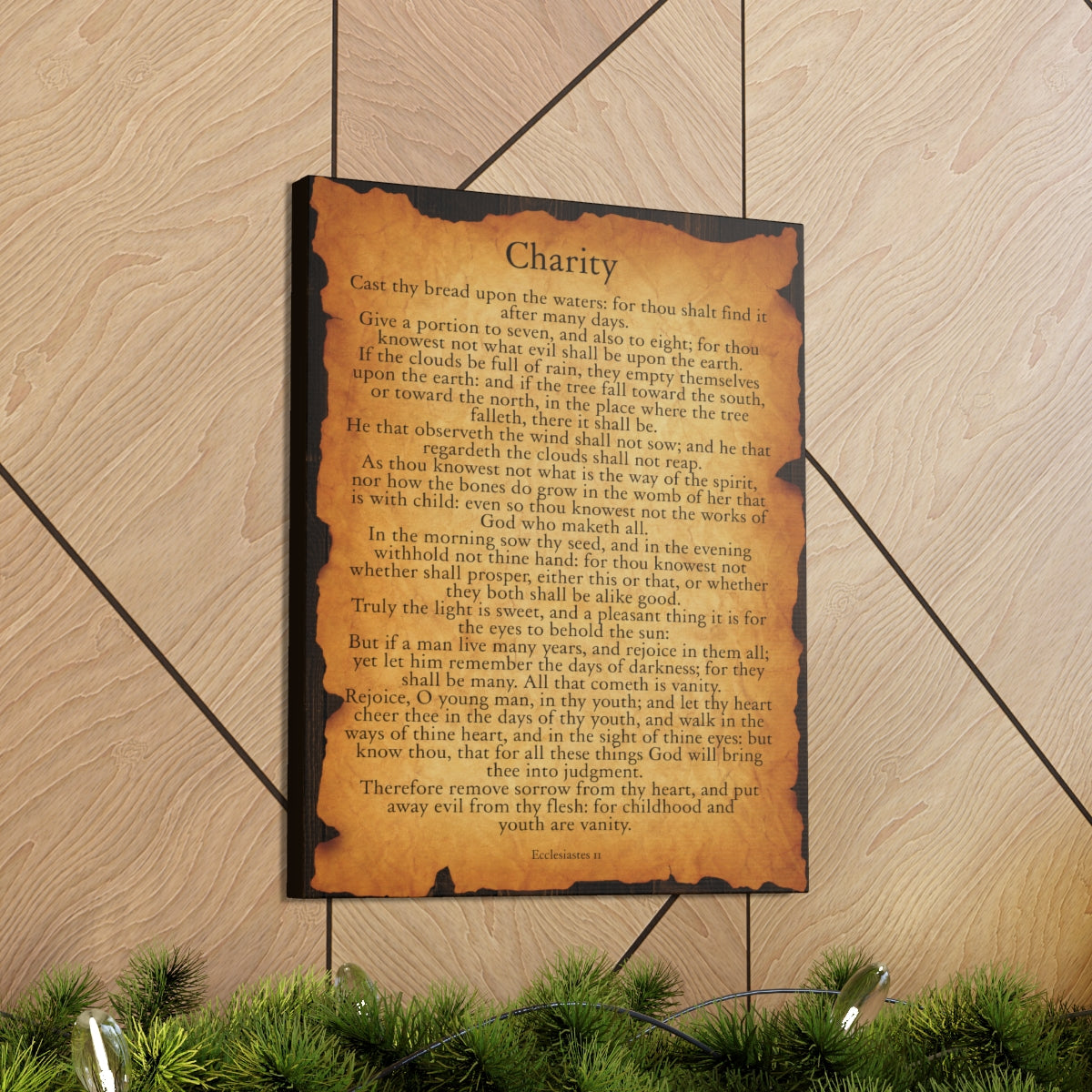 Scripture Walls Ecclesiastes 11 Chapter Gold Brown Bible Verse Canvas Christian Wall Art Ready to Hang Unframed-Express Your Love Gifts