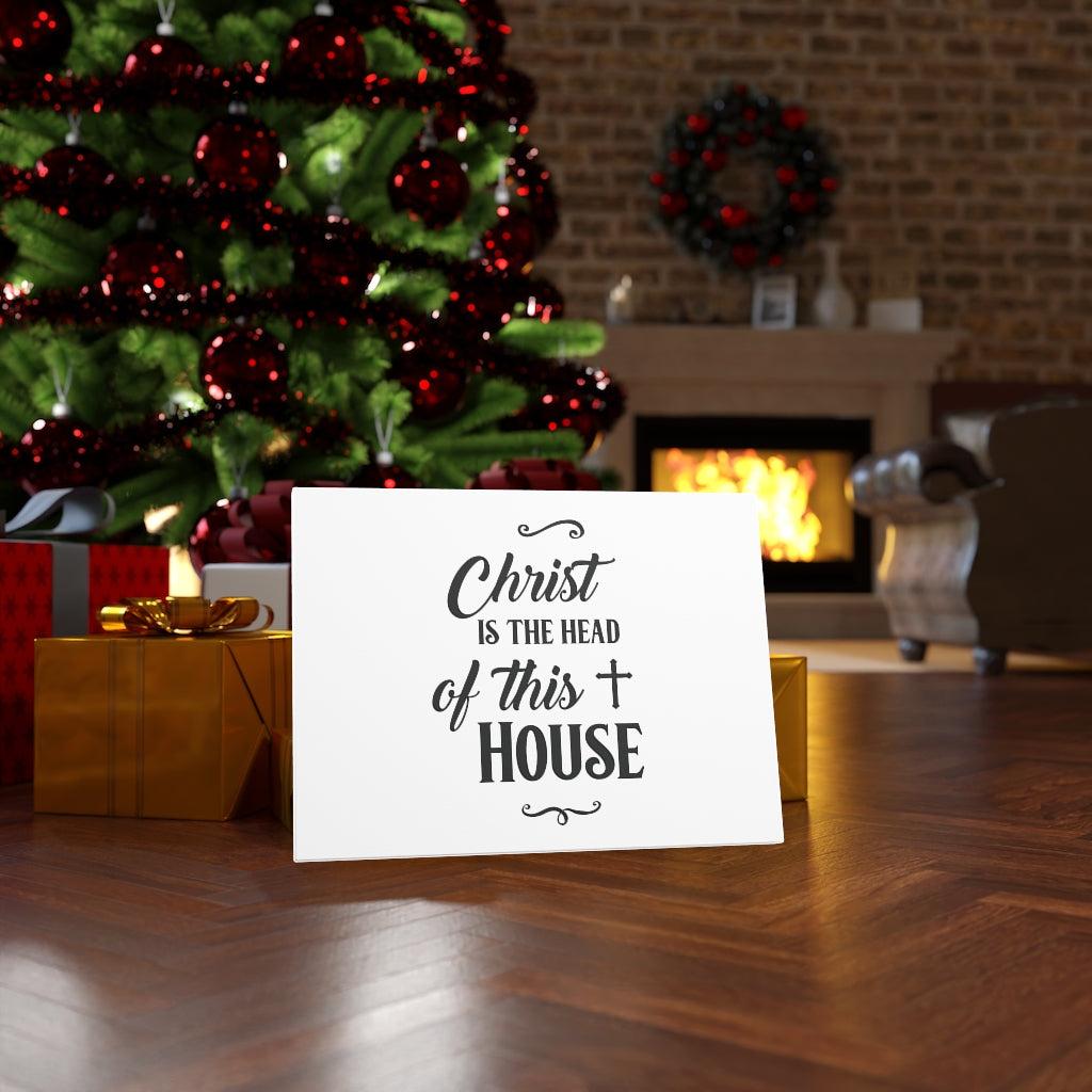 Scripture Walls Christ Is The Head Of The House Bible Verse Canvas Christian Wall Art Ready to Hang Unframed-Express Your Love Gifts