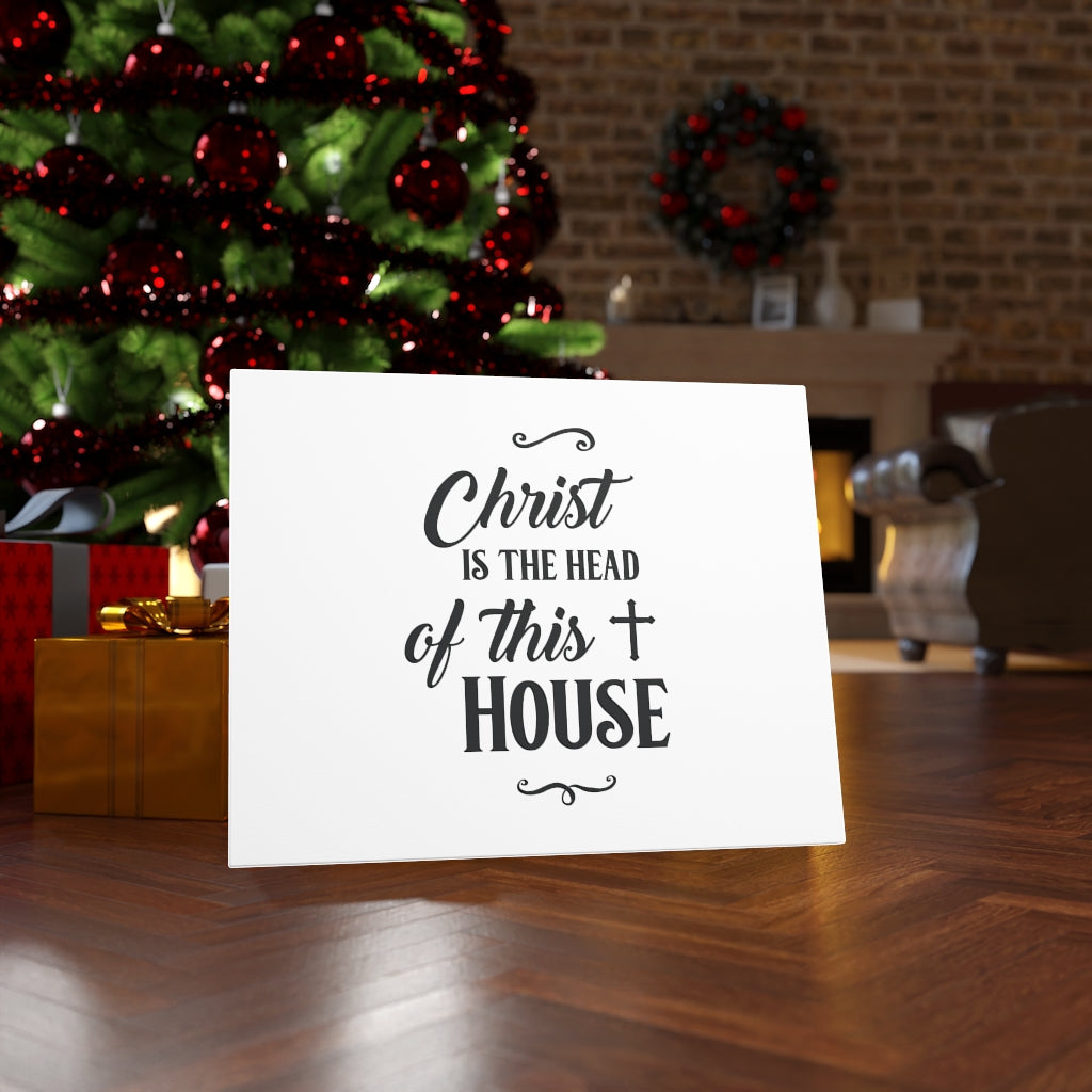 Scripture Walls Christ Is The Head Of The House Bible Verse Canvas Christian Wall Art Ready to Hang Unframed-Express Your Love Gifts