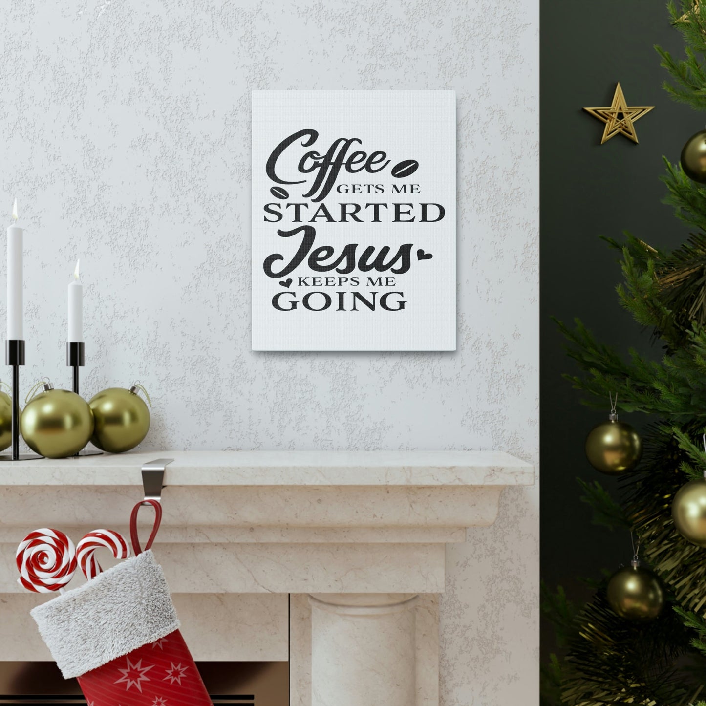 Scripture Walls Coffee Gets Me Colossians 1:11 Christian Wall Art Print Ready to Hang Unframed-Express Your Love Gifts