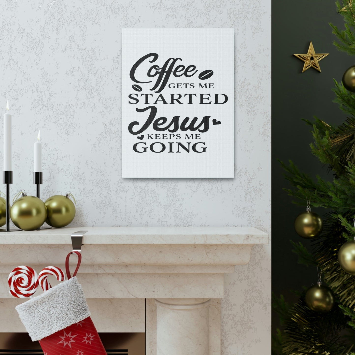 Scripture Walls Coffee Gets Me Colossians 1:11 Christian Wall Art Print Ready to Hang Unframed-Express Your Love Gifts