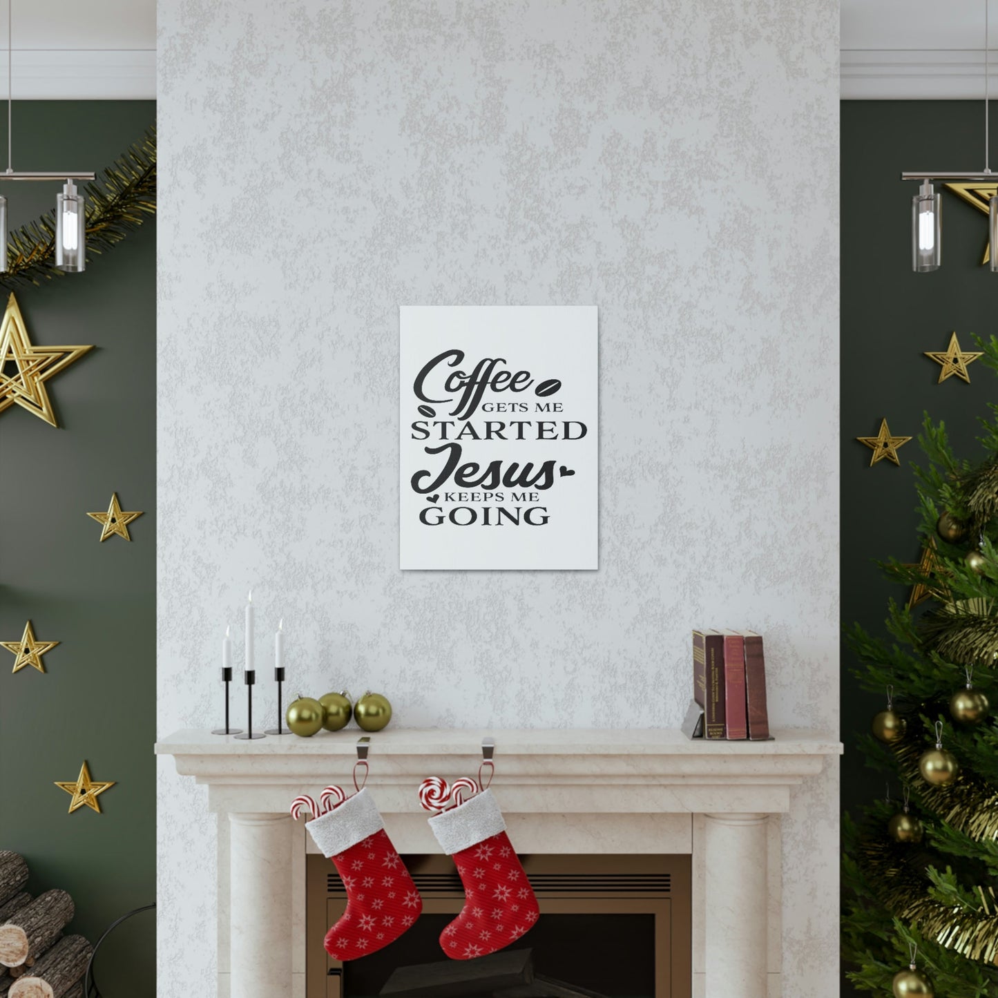 Scripture Walls Coffee Gets Me Colossians 1:11 Christian Wall Art Print Ready to Hang Unframed-Express Your Love Gifts