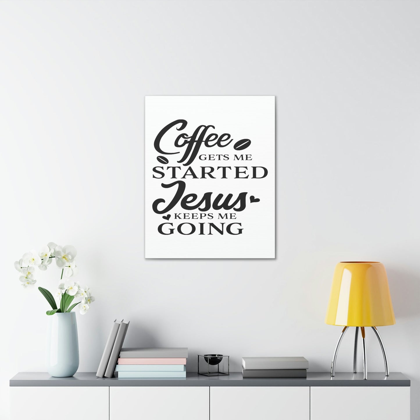Scripture Walls Coffee Gets Me Colossians 1:11 Christian Wall Art Print Ready to Hang Unframed-Express Your Love Gifts