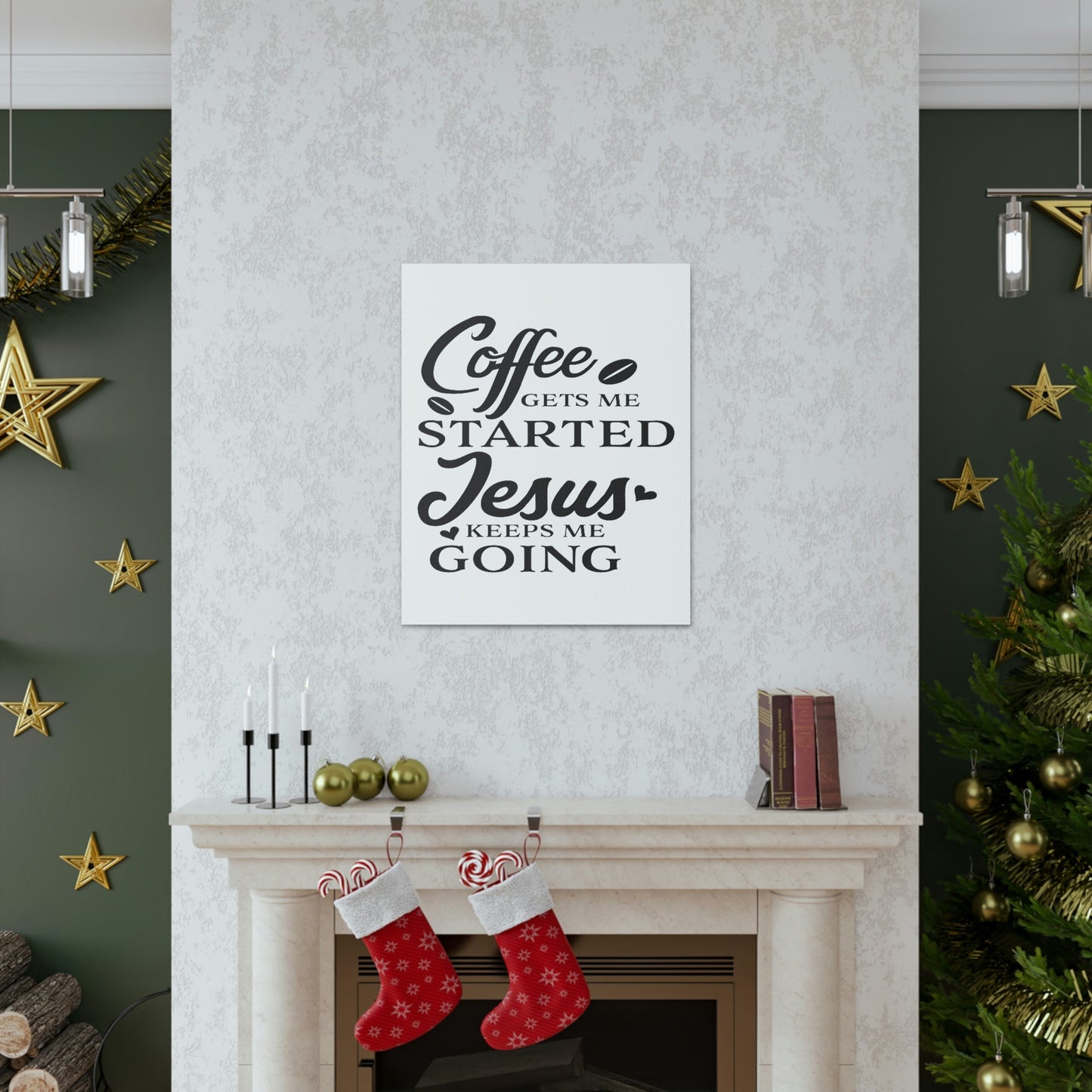 Scripture Walls Coffee Gets Me Colossians 1:11 Christian Wall Art Print Ready to Hang Unframed-Express Your Love Gifts